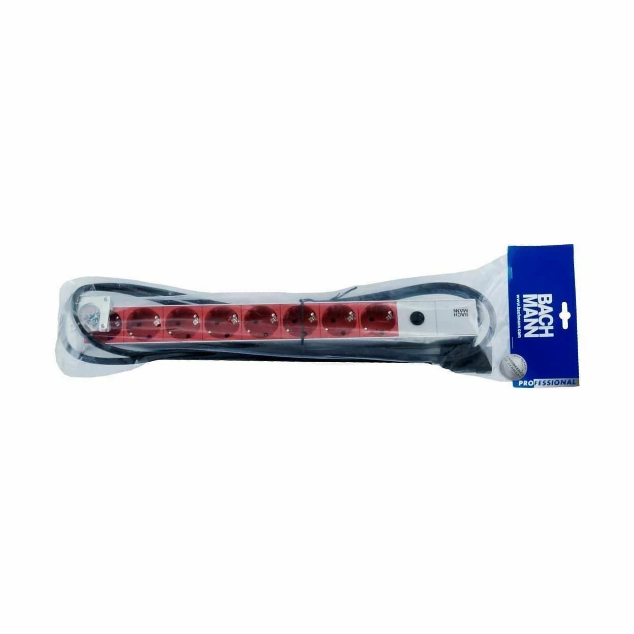 Bachmann razdelilec rack 8x250V ALU UPS C14 2m siv/rdeč 333.410 - slika 3