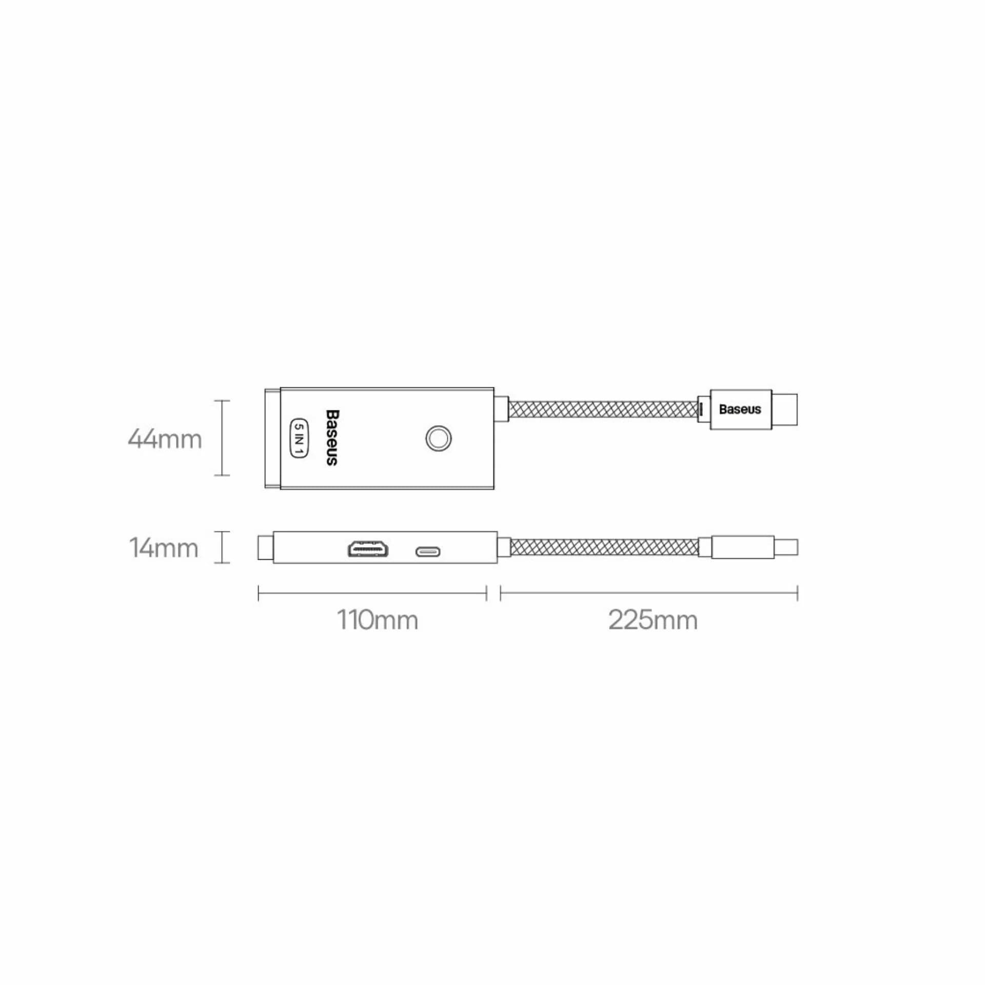 Baseus priklopna postaja USB 3.1 TipC 5v1 4K črn WKQX040001 - slika 10