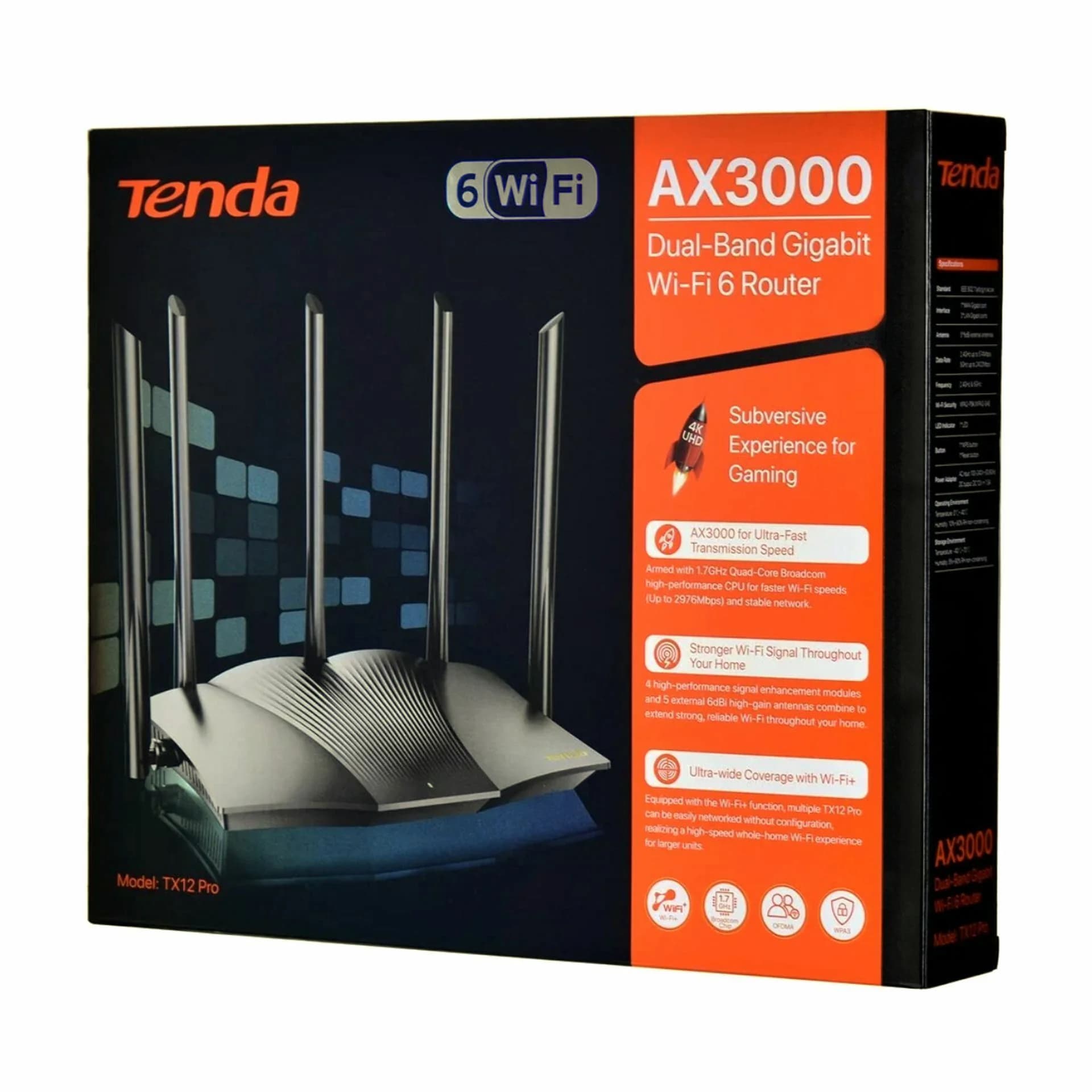 Tenda usmerjevalnik WiFi6 AX 3000Mb Giga Dual-Band TX12 Pro - slika 6