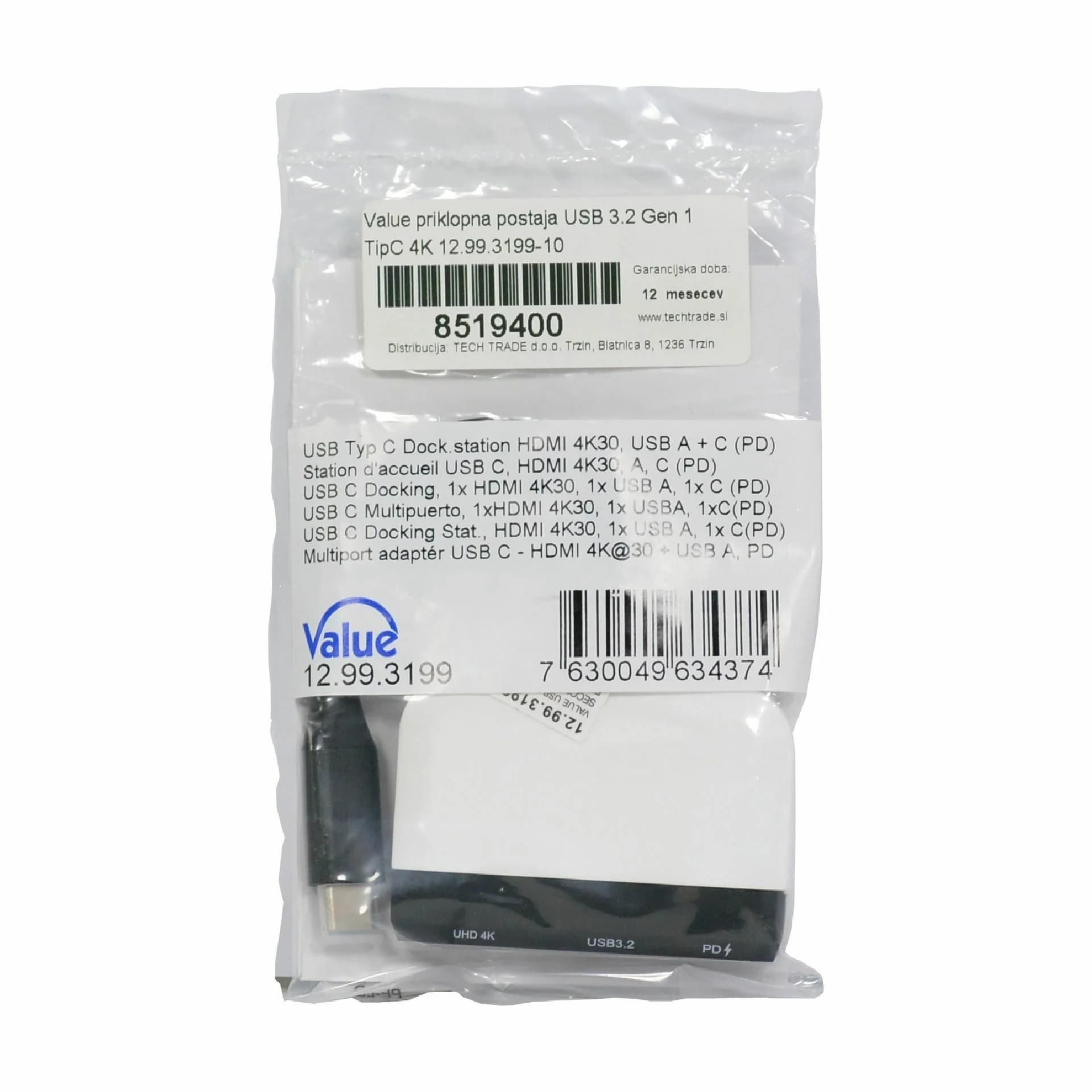 Value priklopna postaja USB 3.2 Gen 1 TipC 4K 12.99.3199-10 - slika 3