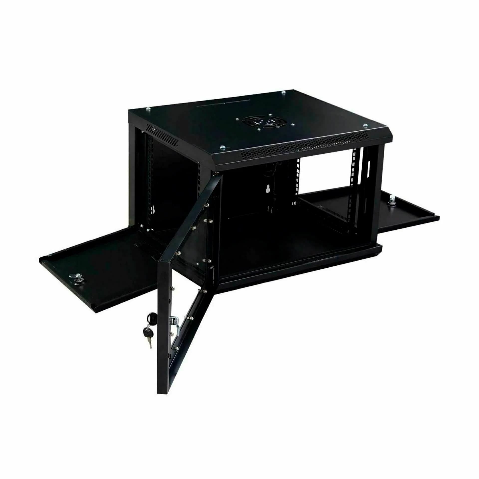 DATECH zidni kabinet 6U 368 600x450 črn + polica DP.6406.9001 - slika 3