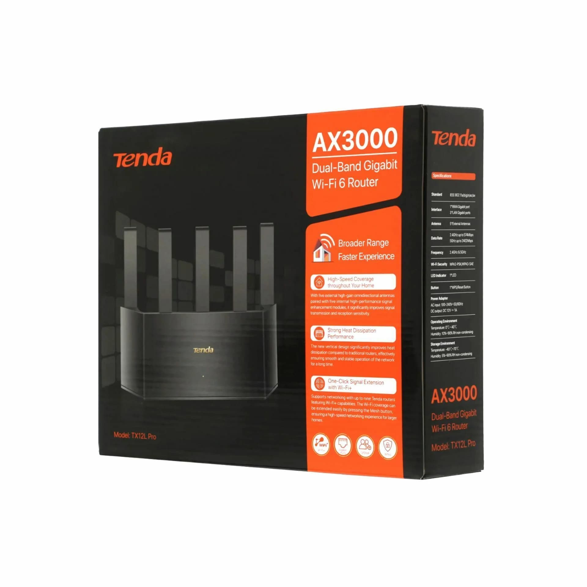 Tenda usmerjevalnik WiFi6 AX 3000Mb Giga Dual-Band TX12L Pro - slika 5