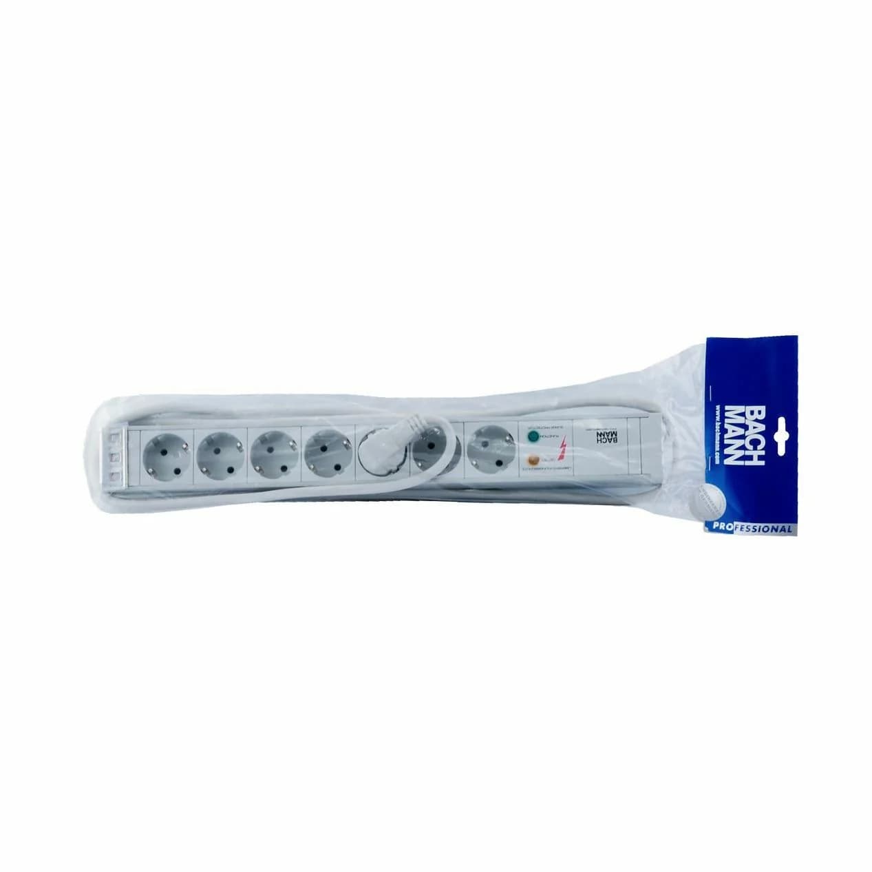 Bachmann razdelilec rack 7x250V PVC siv prenapetostna zaščita 2m 333.604 - slika 3