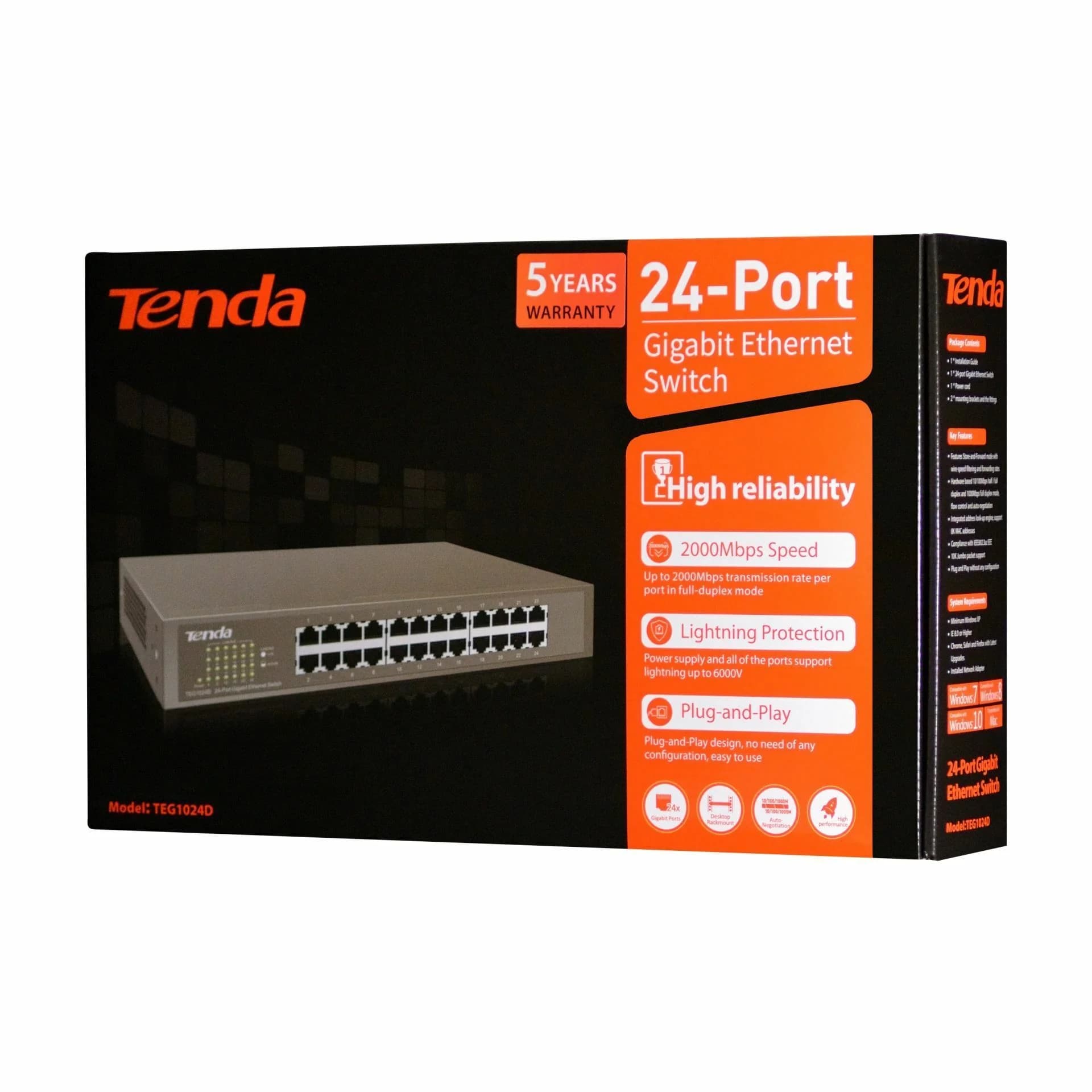 Tenda stikalo Giga 24-port rack/namizni TEG1024D - slika 5