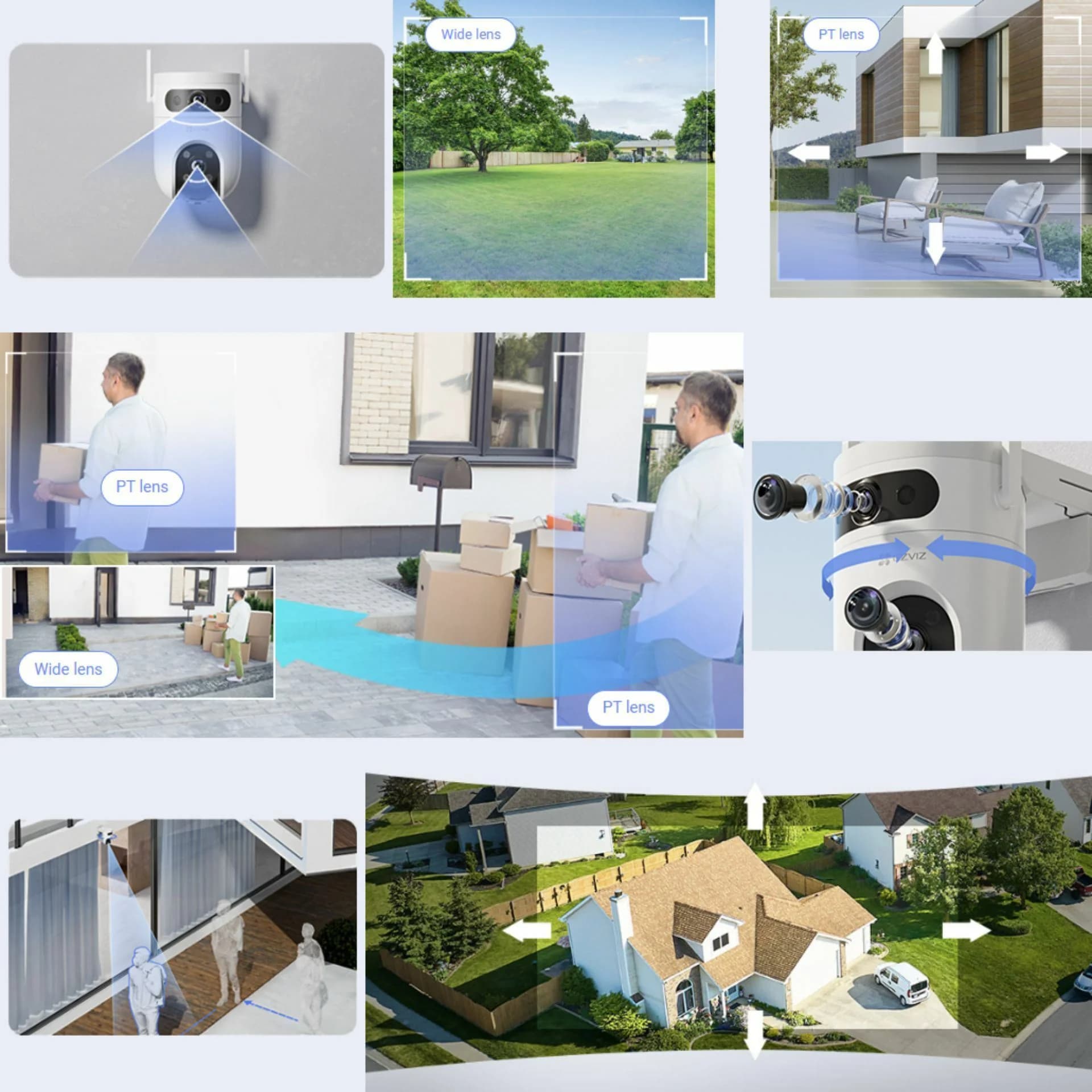 EZVIZ EZVIZ kamera 3.0MP brezžična PT H9c Dual zunanja 3MP Kamere