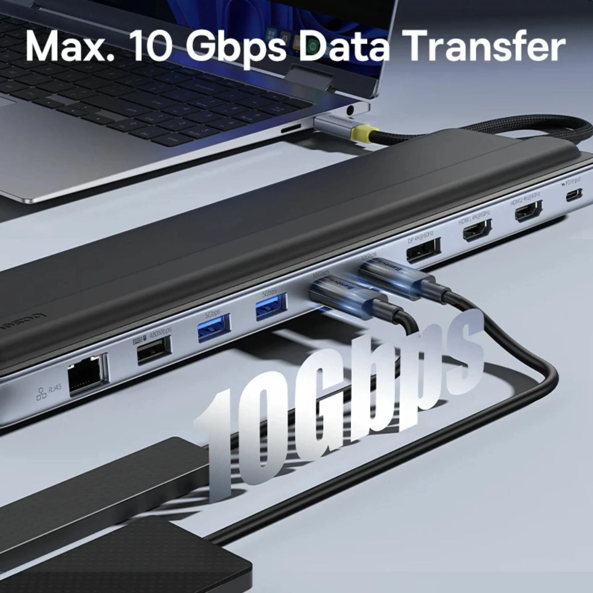 Baseus priklopna postaja USB 3.2 TipC 12v1 EliteJoy siva EH3 B0114200 - slika 5
