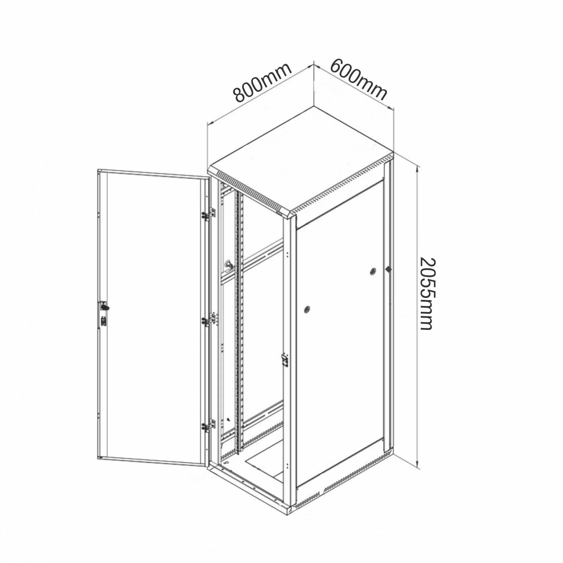 DATECH kabinet 42U 2055 600x800 siv DT2.6842.9000 - slika 2