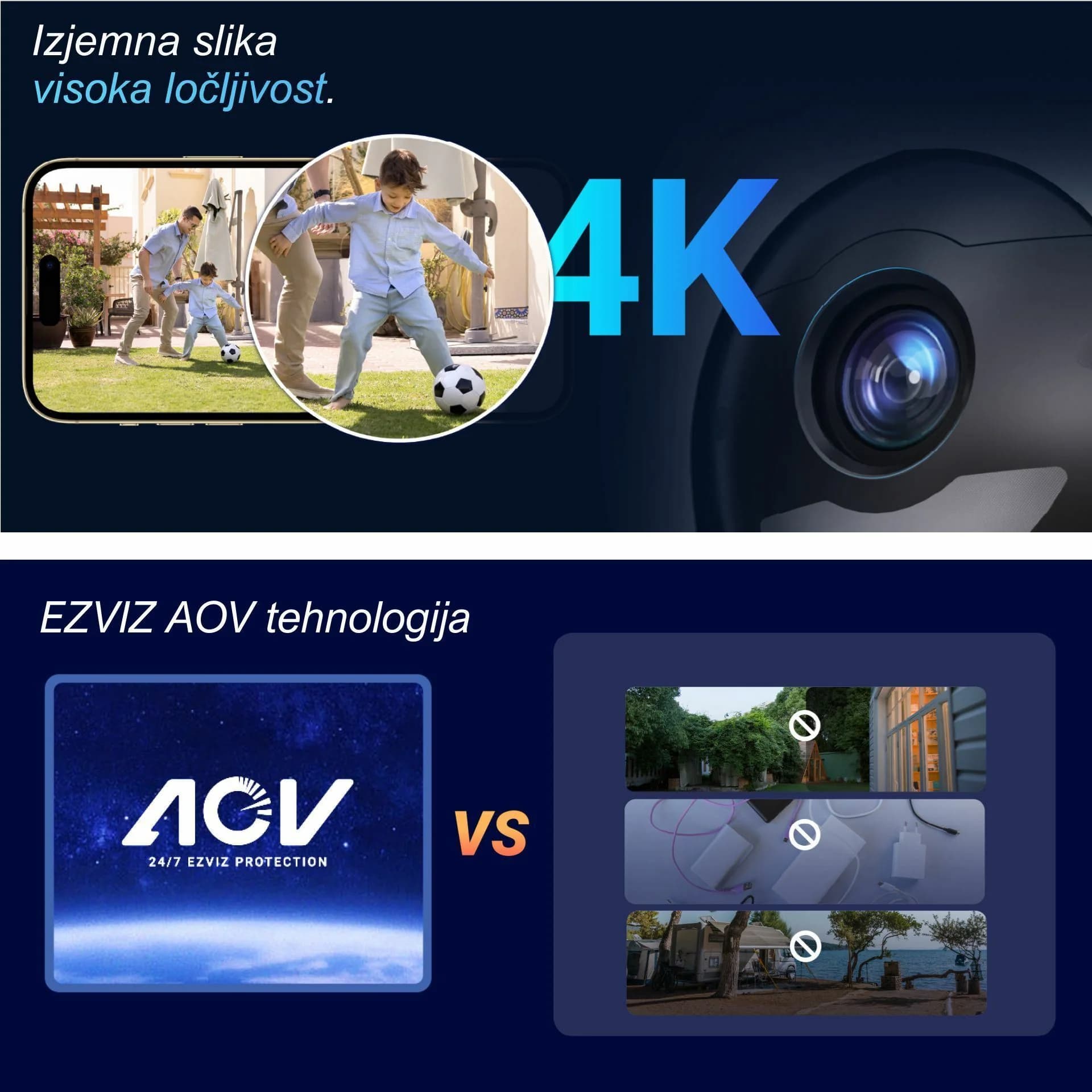 EZVIZ EZVIZ kamera 8.0MP brezžična PT HB8 4K kit+ solarni panel Kamere