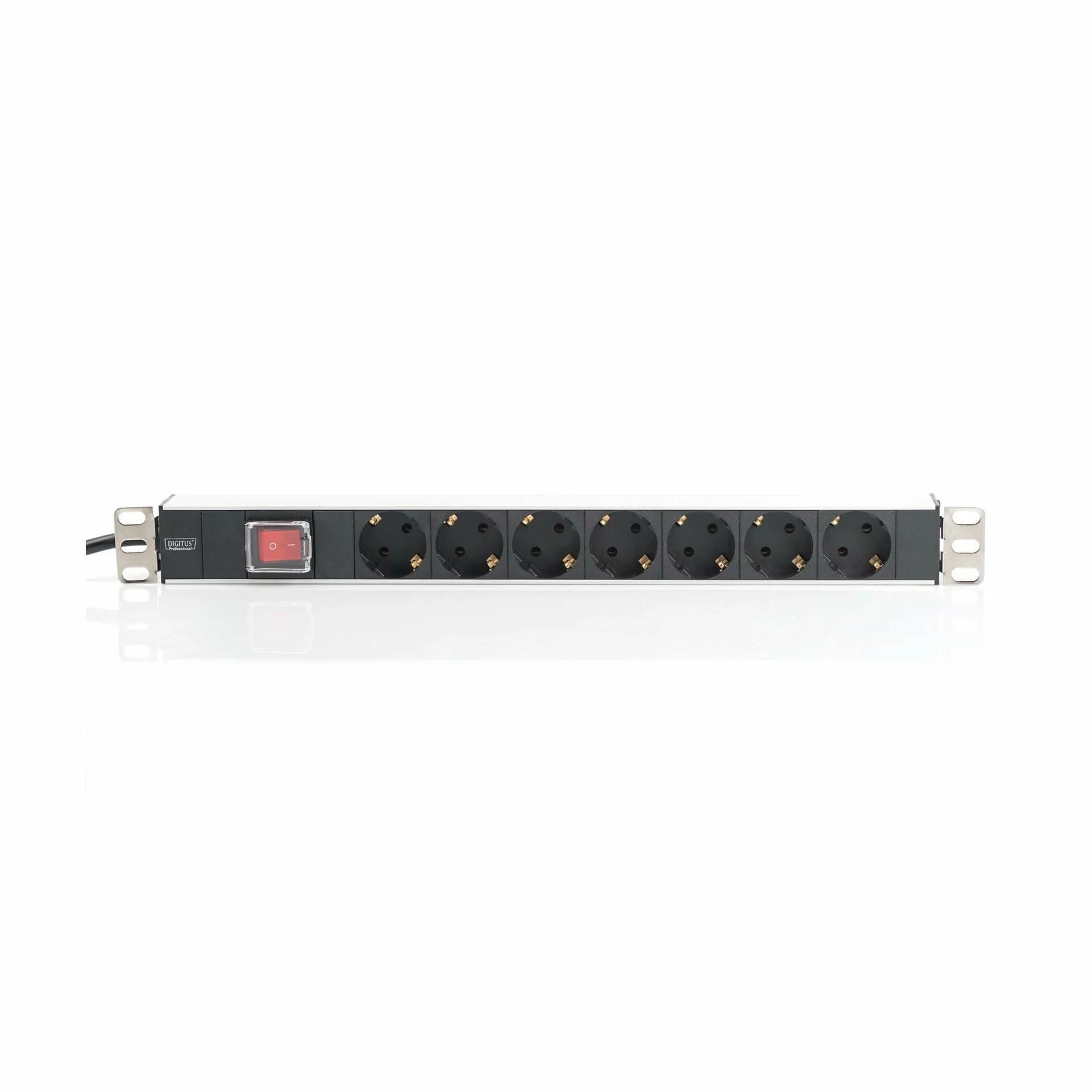 Digitus razdelilec rack 7x220V ALU+ stikalo črno/siv DN-95402 - slika 5