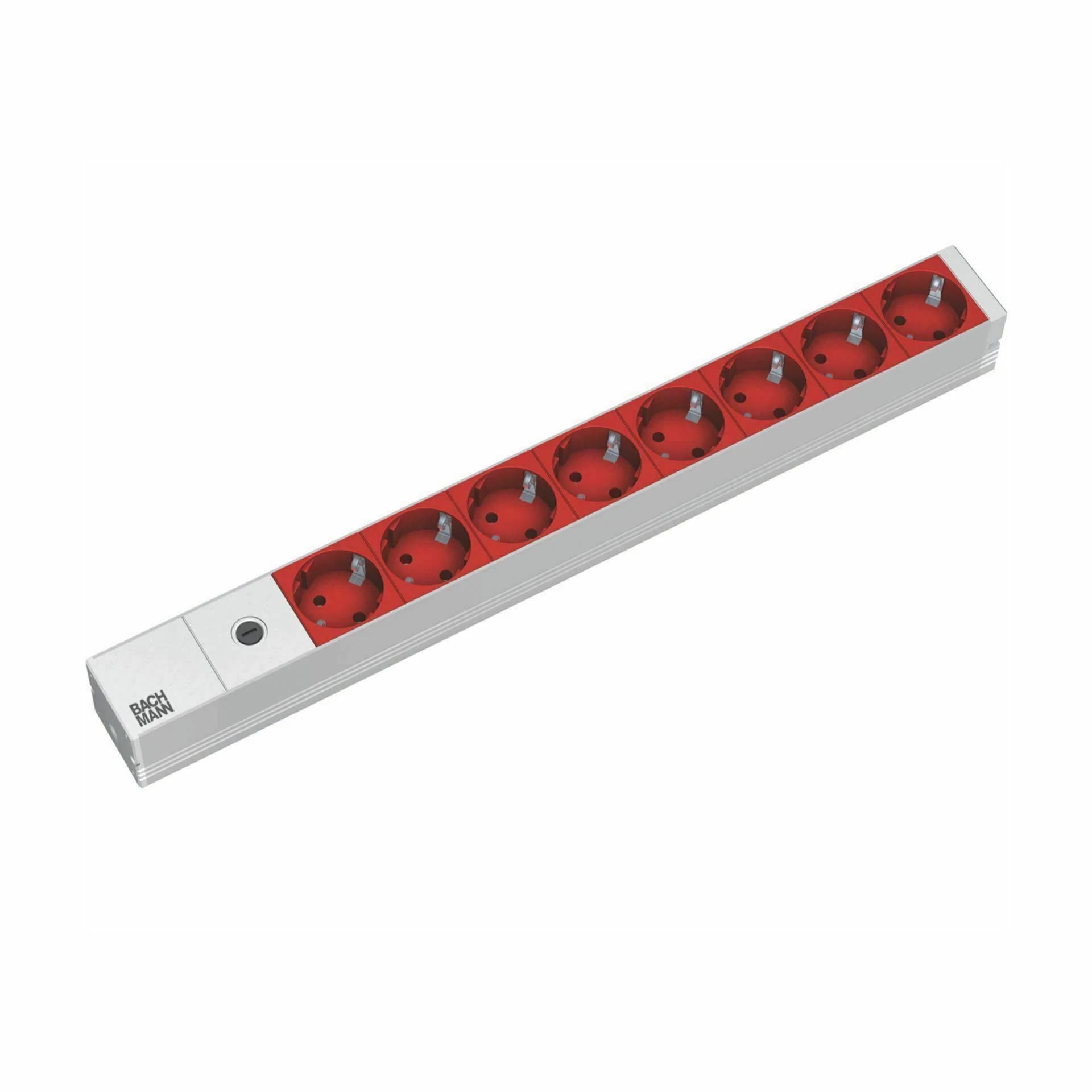 Bachmann razdelilec rack 8x250V ALU UPS C14 2m siv/rdeč 333.410 - slika 2