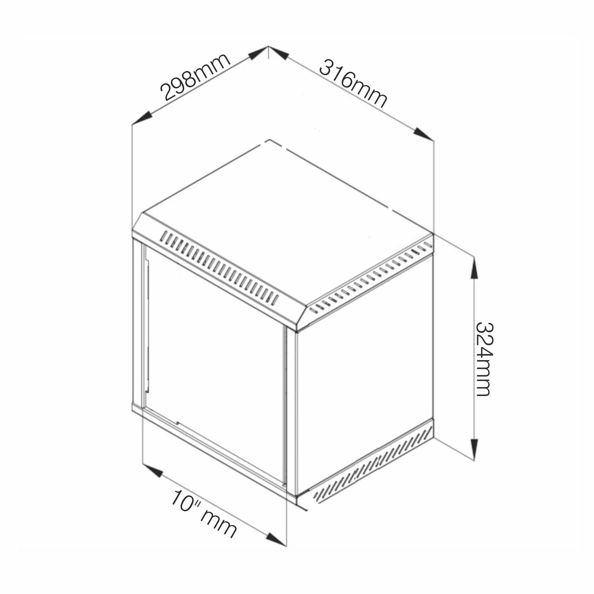 Digitus 250mm kabinet  6U 325x315x300 črn DN-49101 - slika 2
