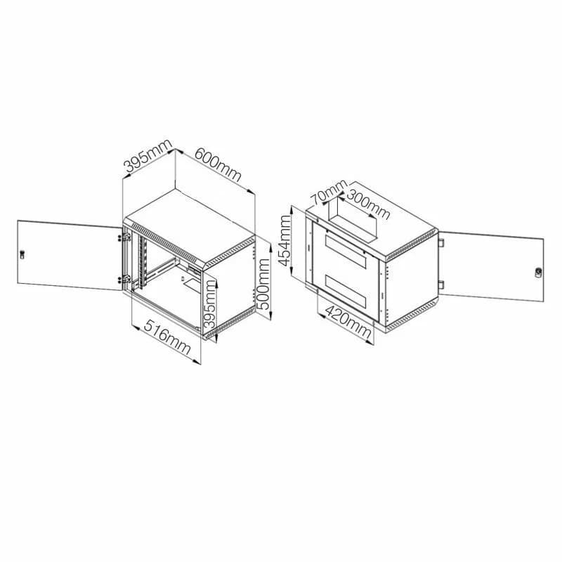 Triton Triton kabinet zidni  9U 500 600x400 siv sestavljen Zidni