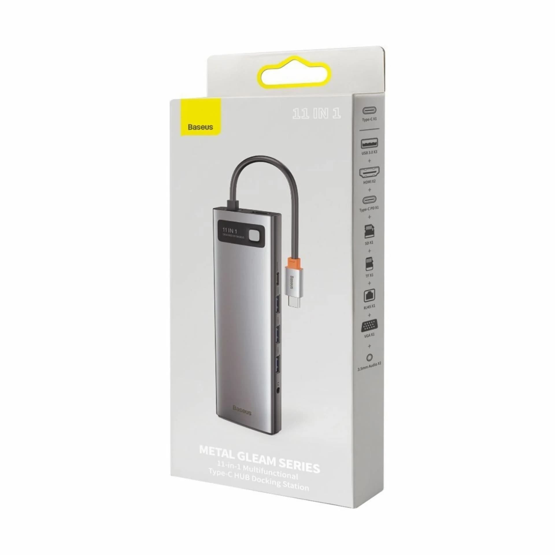 Baseus priklopna postaja USB 3.0 TipC 11v1 siva CAHUB-CT0G - slika 6