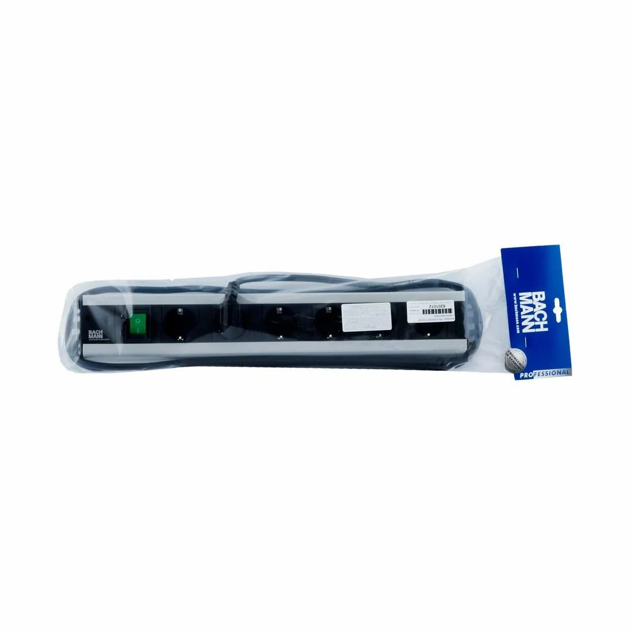 Bachmann razdelilec rack 6x250V PVC 90° s stikalom 2m črno/siv 300.003 - slika 2