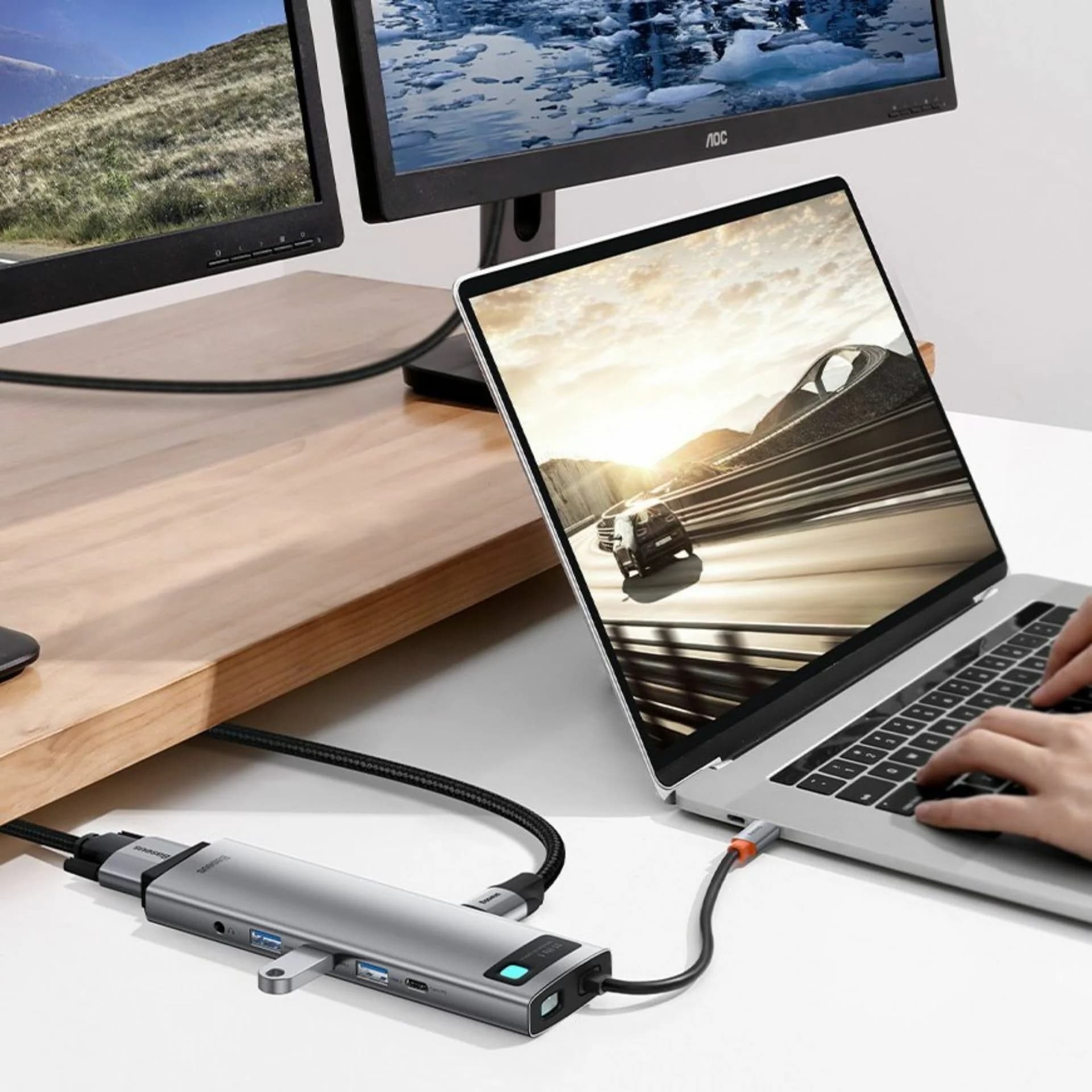 Baseus priklopna postaja USB 3.0 TipC 11v1 siva CAHUB-CT0G - slika 5