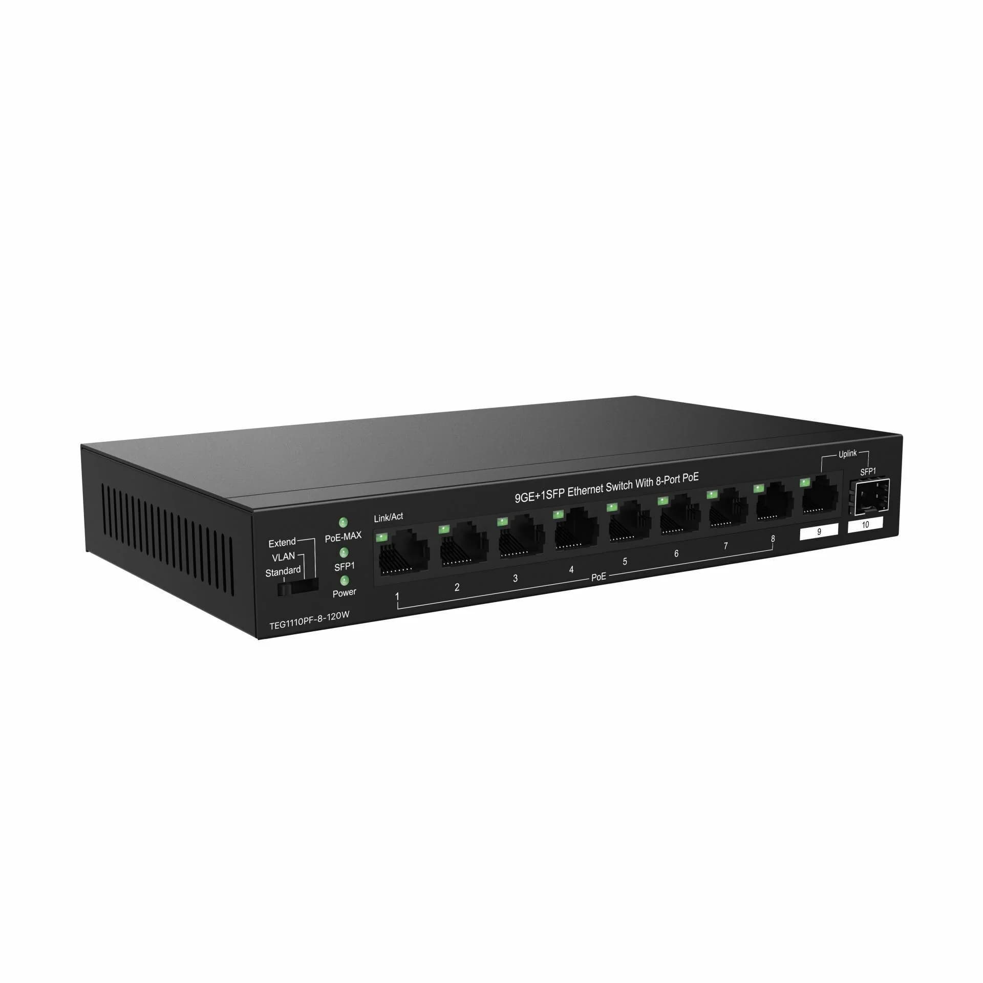 Tenda stikalo Giga 9-port 8x PoE + SFP kovinsko ohišje TEG1110PF-8-120W - slika 3