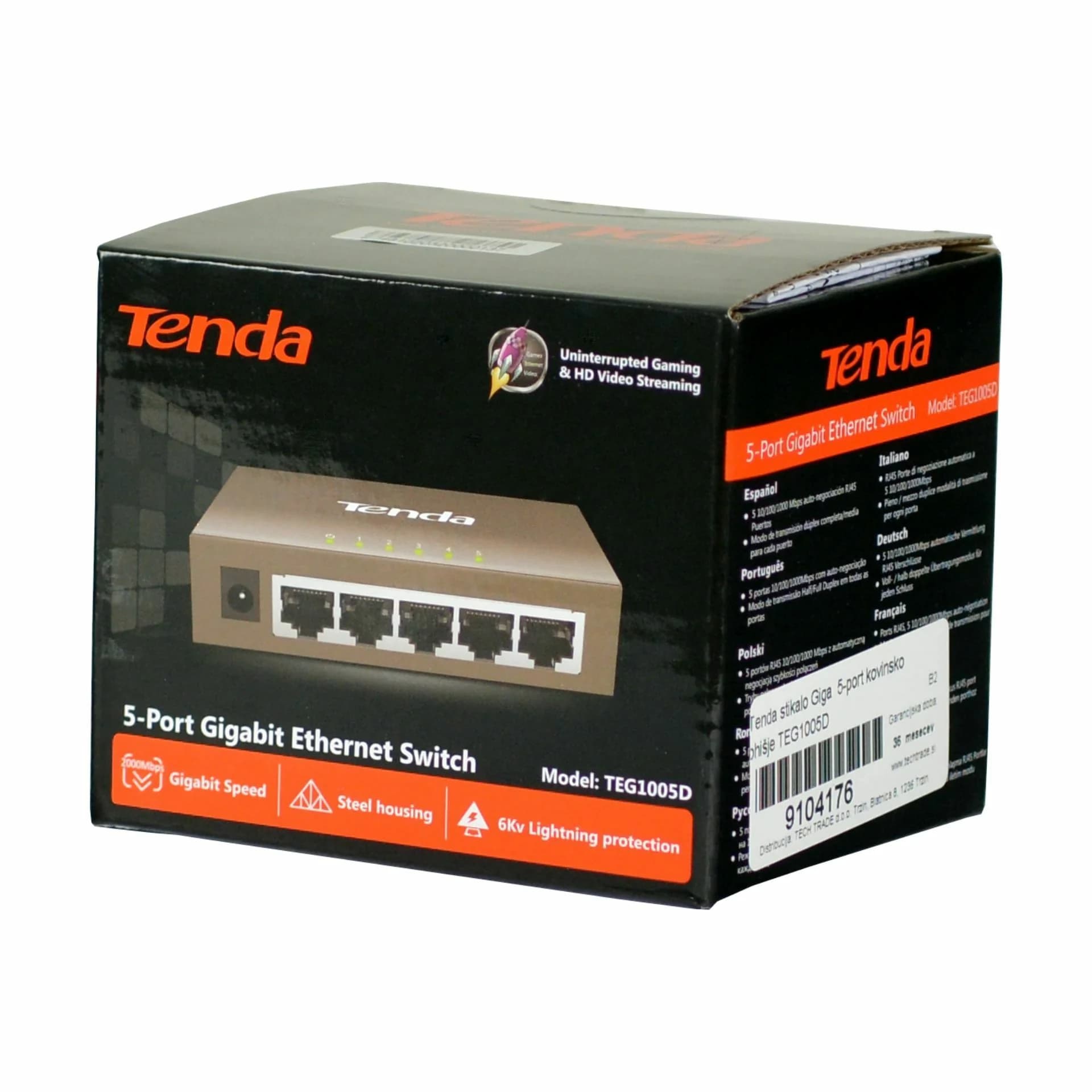 Tenda stikalo Giga  5-port kovinsko ohišje TEG1005D - slika 4