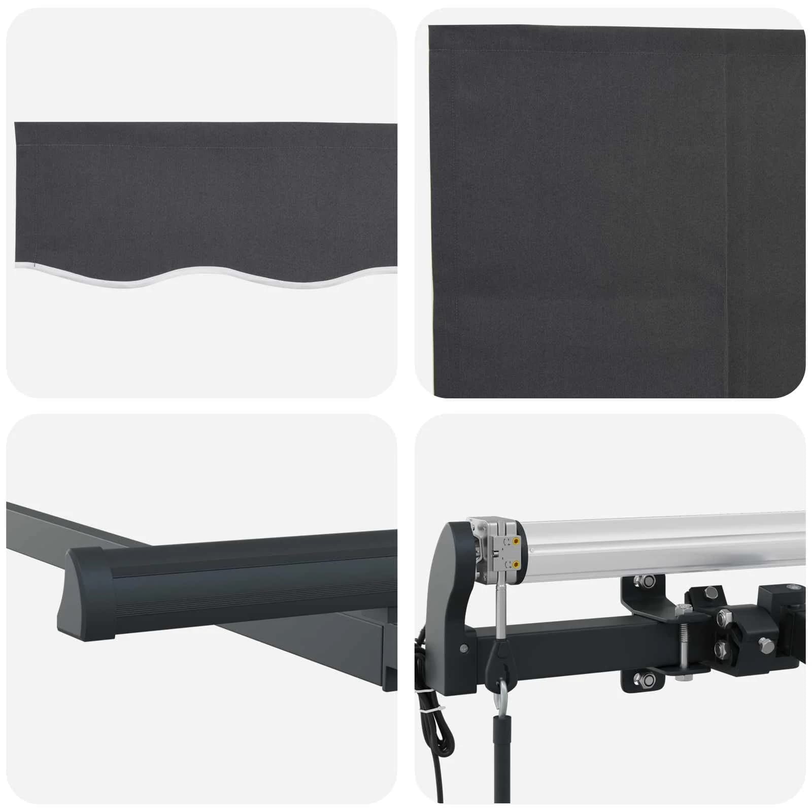 Vlečna tenda Antracit 250 x 200 cm blago - slika 8