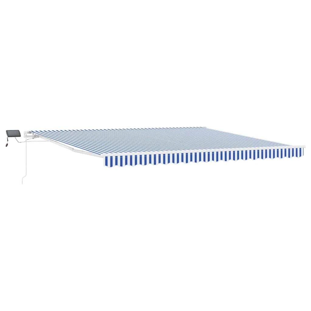 Vlečna tenda Modra in bela 450 × 300 cm Poliester in aluminij - slika 2