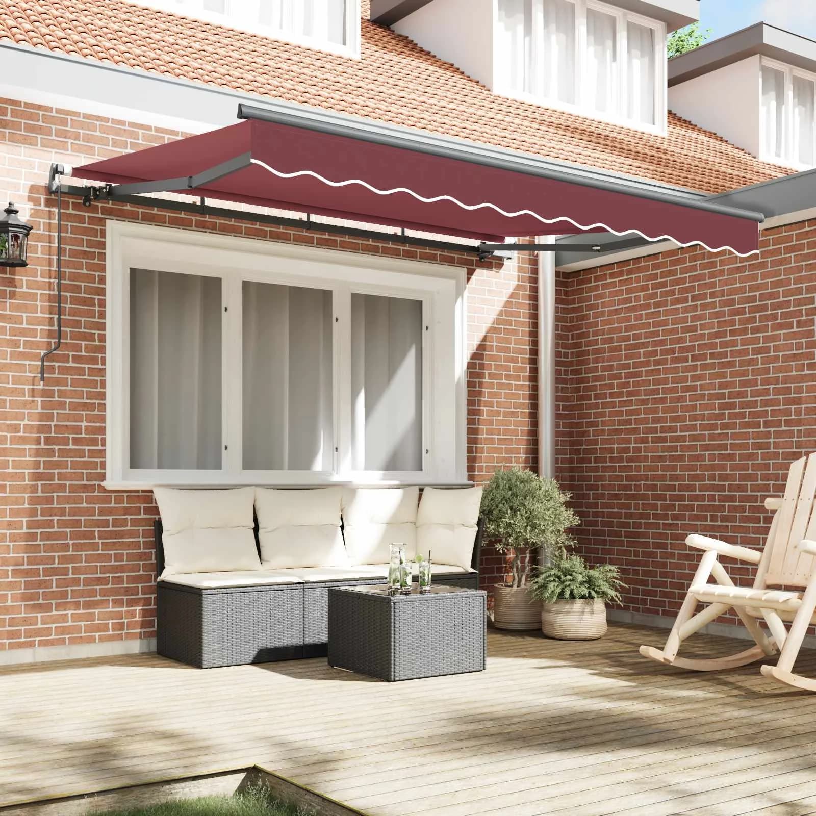 Vlečna tenda Burgundija 250 x 200 cm blago - slika 3