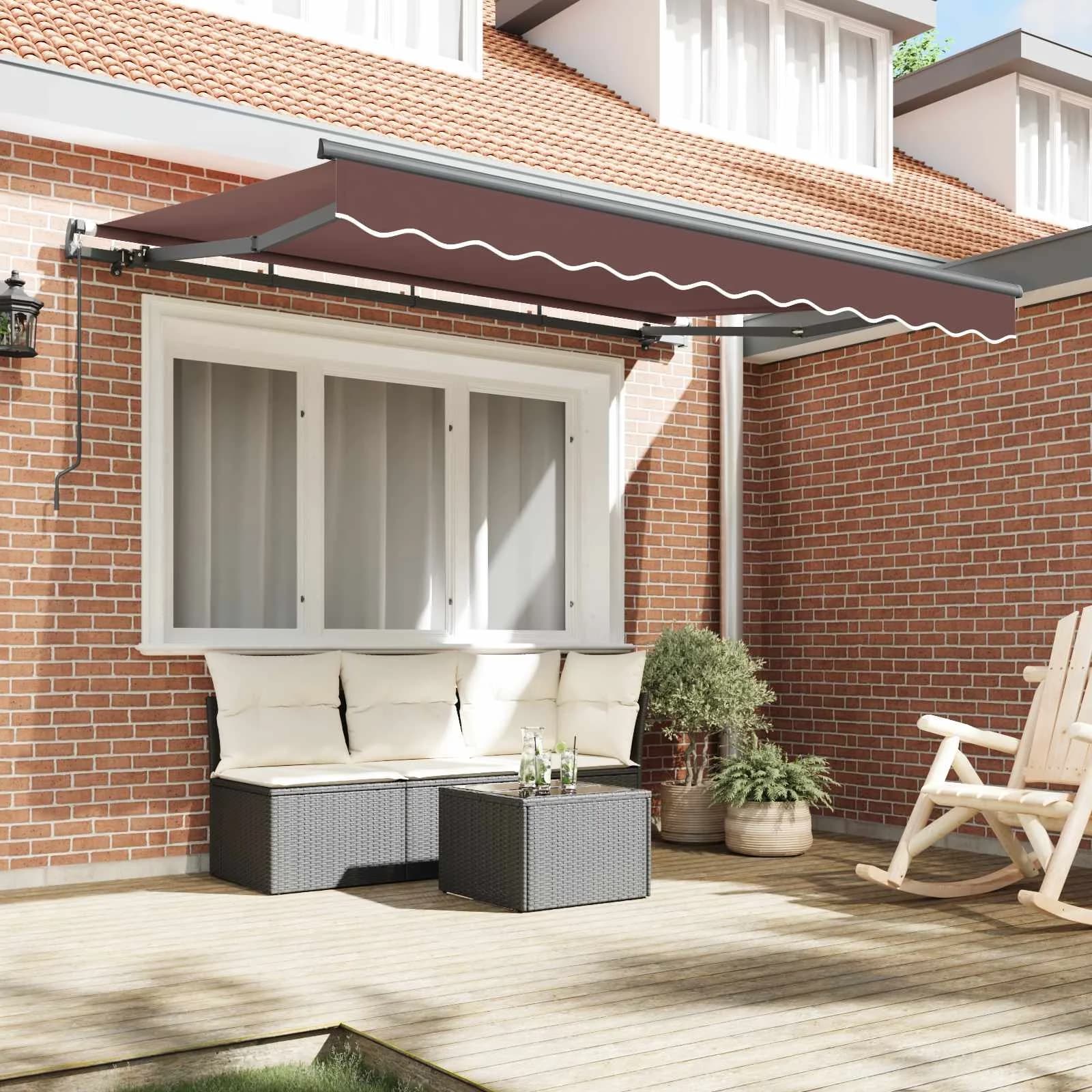Vlečna tenda Rjava 250 x 200 cm blago - slika 3