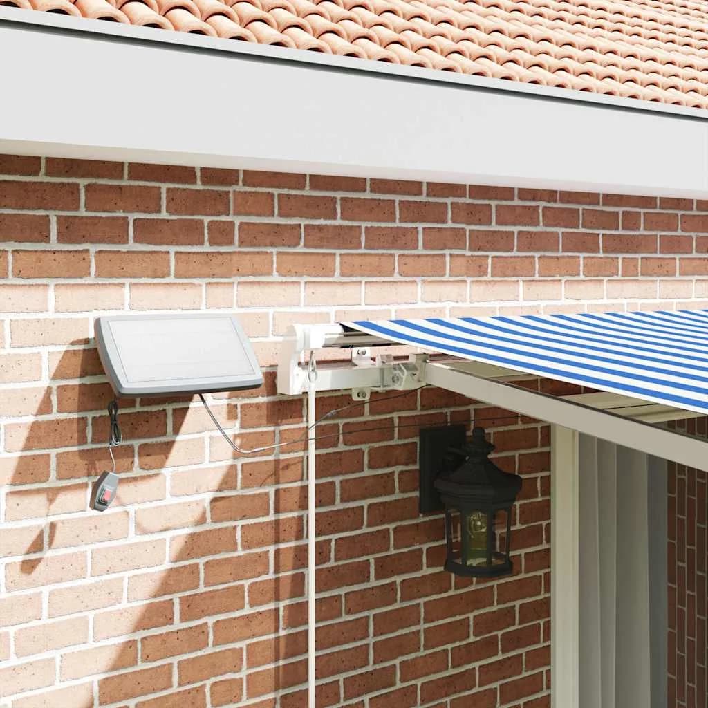 Vlečna tenda Modra in bela 450 × 300 cm Poliester in aluminij - slika 4