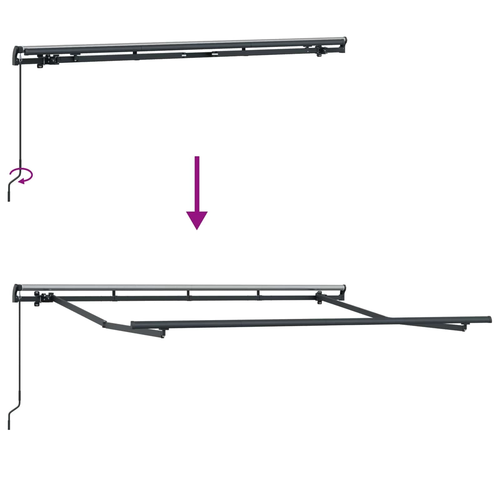Vlečna tenda Modra 250 x 200 cm blago - slika 8