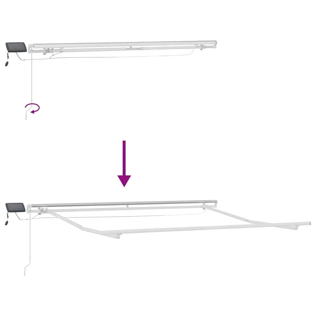Vlečna tenda Modra in bela 350 x 250 cm Poliester in aluminij - slika 12