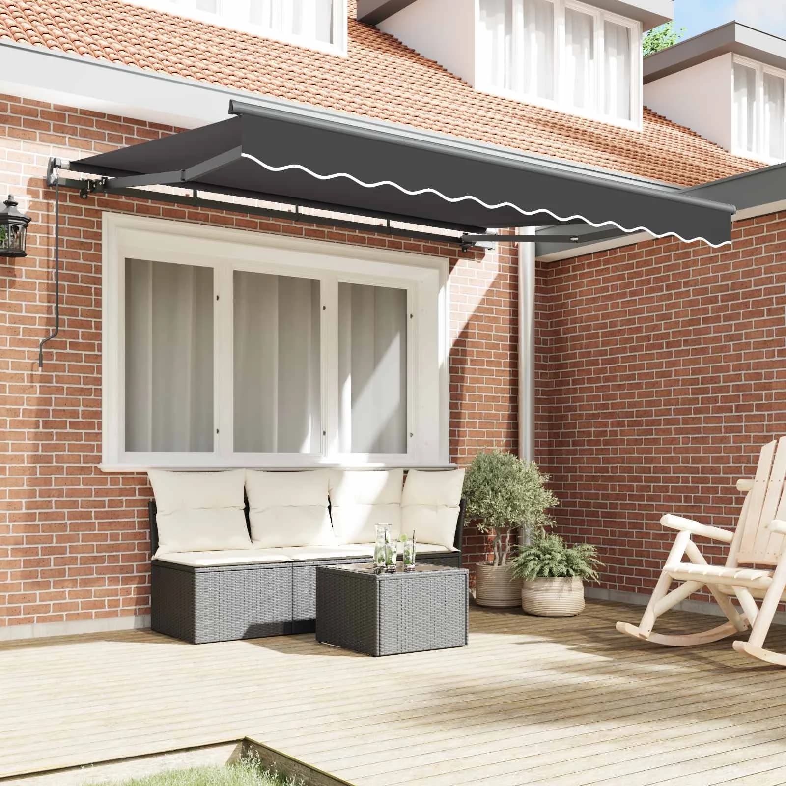 Vlečna tenda Antracit 250 x 200 cm blago - slika 3
