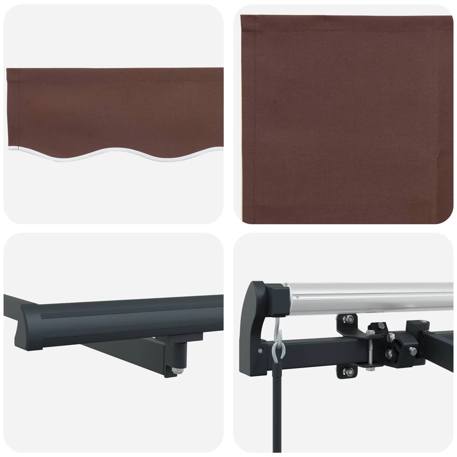 Vlečna tenda Rjava 250 x 200 cm blago - slika 8