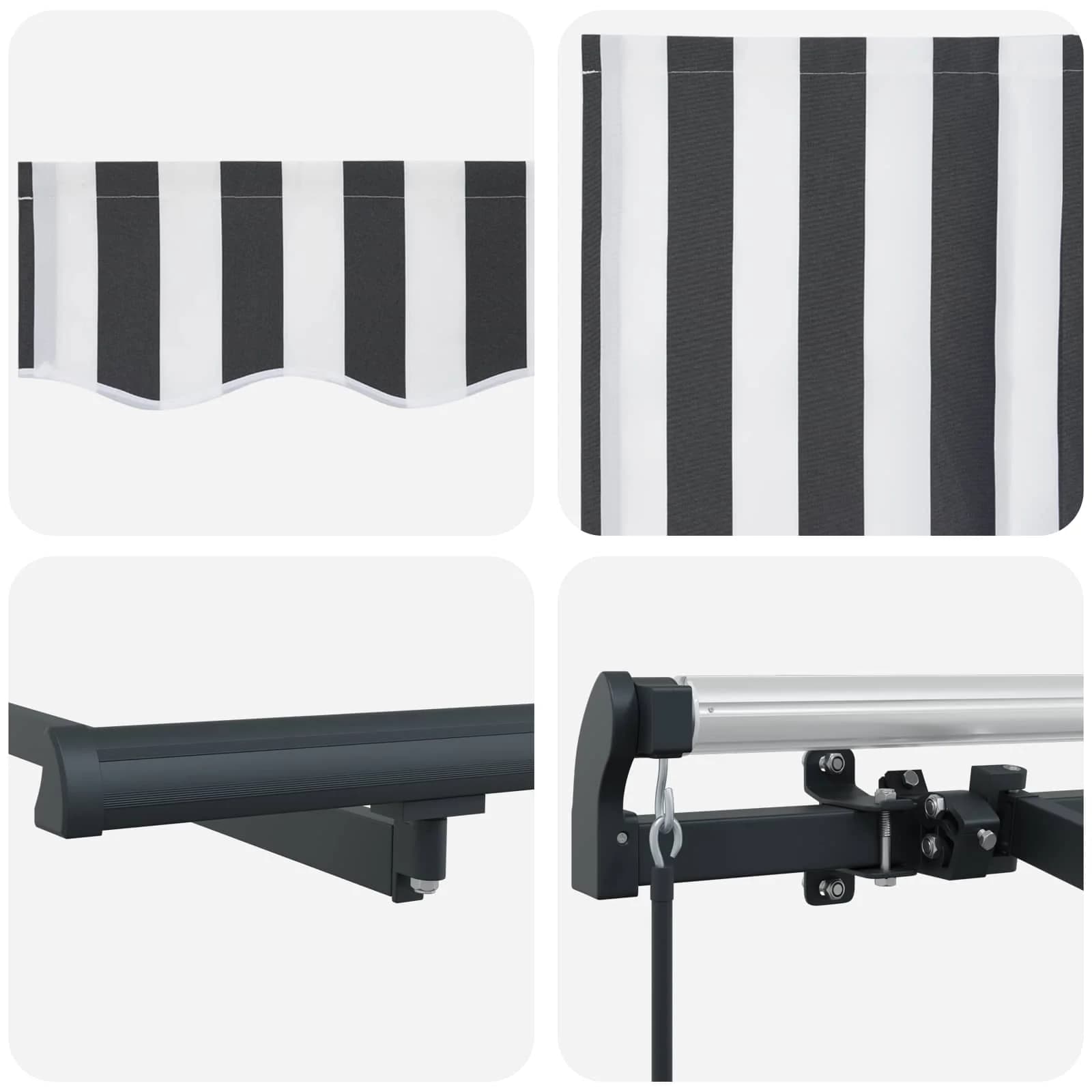 Vlečna tenda Antracit 250 x 200 cm blago - slika 8