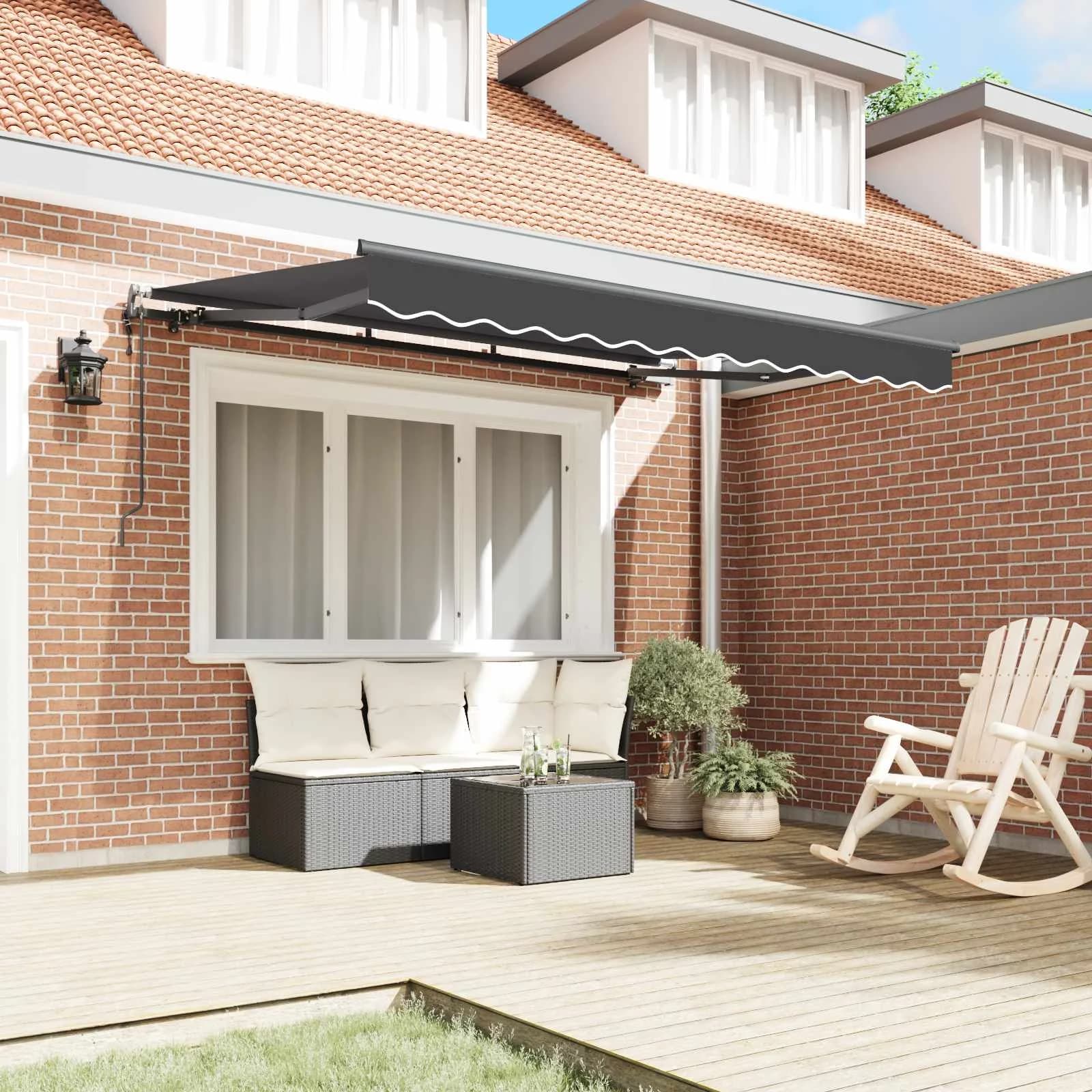 Vlečna tenda Antracit 250 x 200 cm blago - slika 3