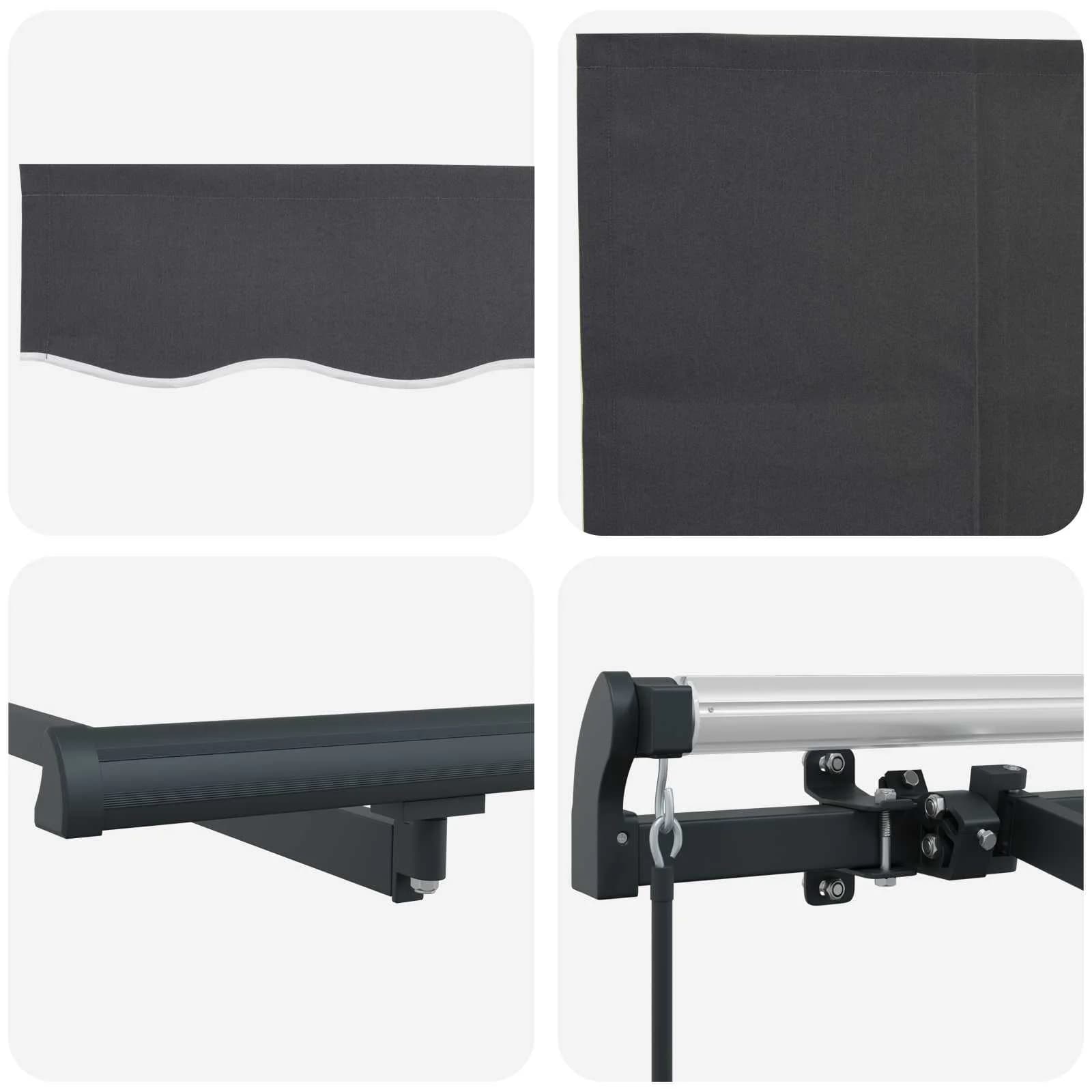 Vlečna tenda Antracit 250 x 200 cm blago - slika 8