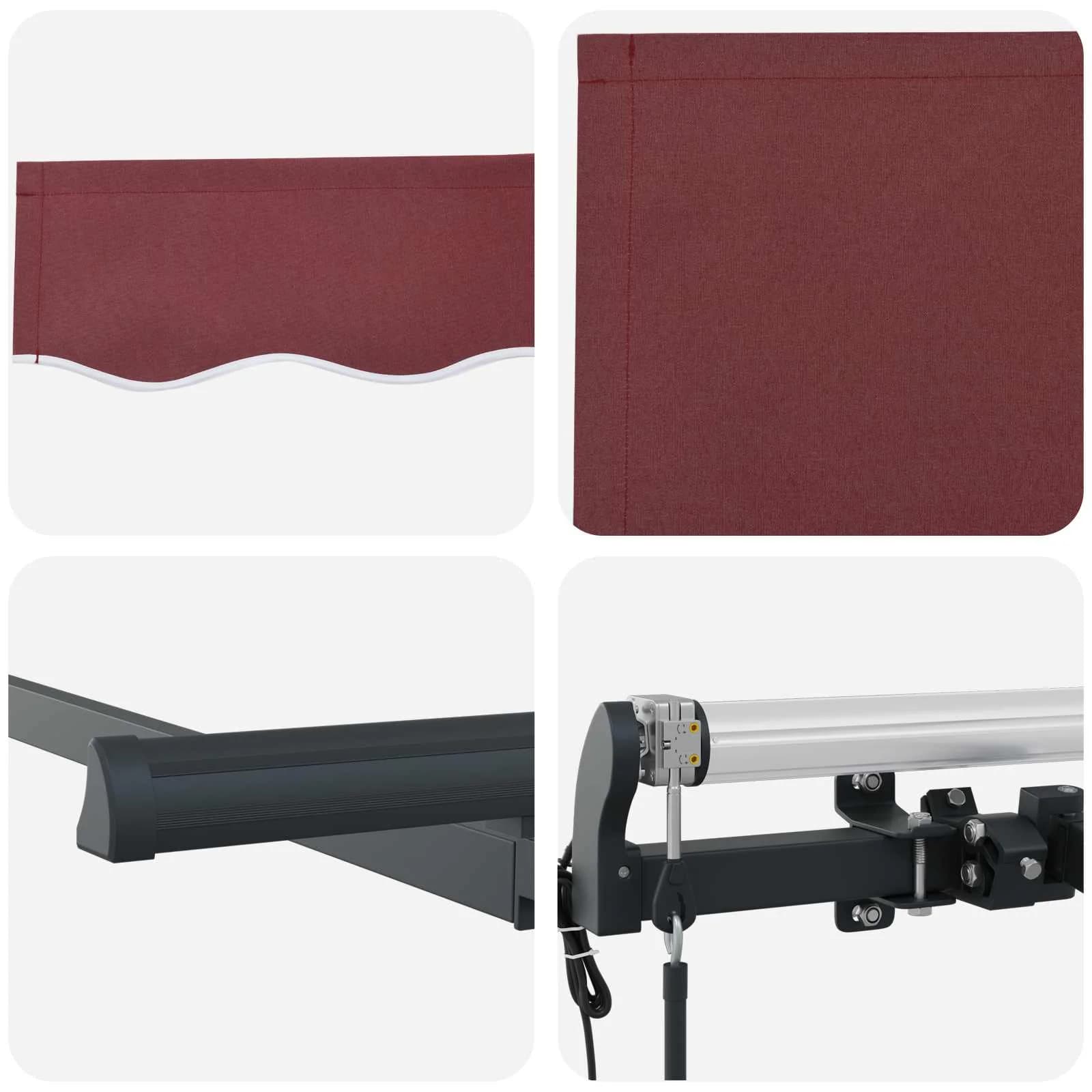 Vlečna tenda Burgundija 250 x 200 cm blago - slika 8