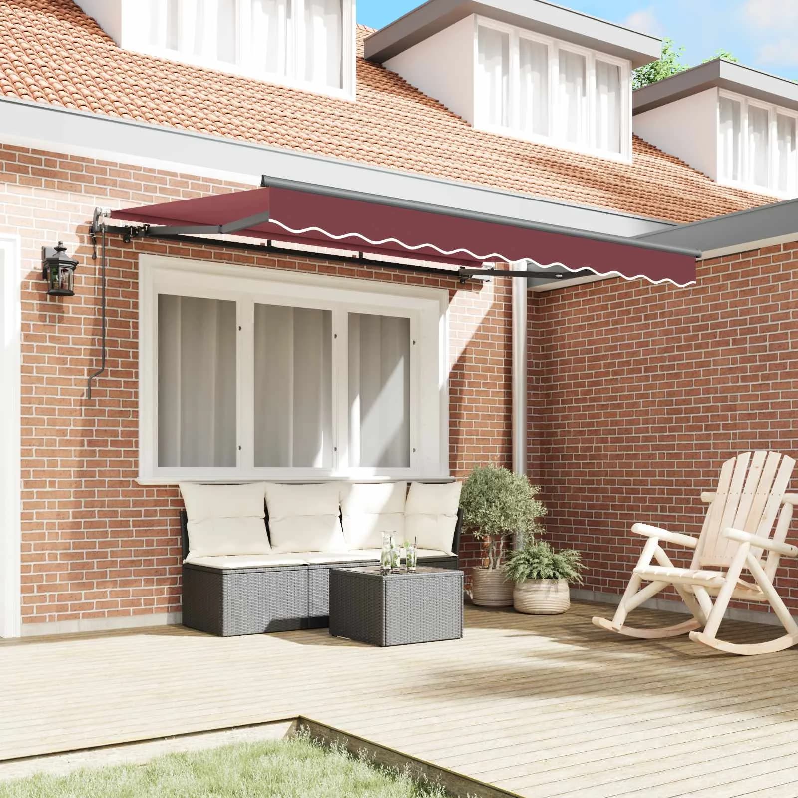 Vlečna tenda Burgundija 250 x 200 cm blago - slika 3