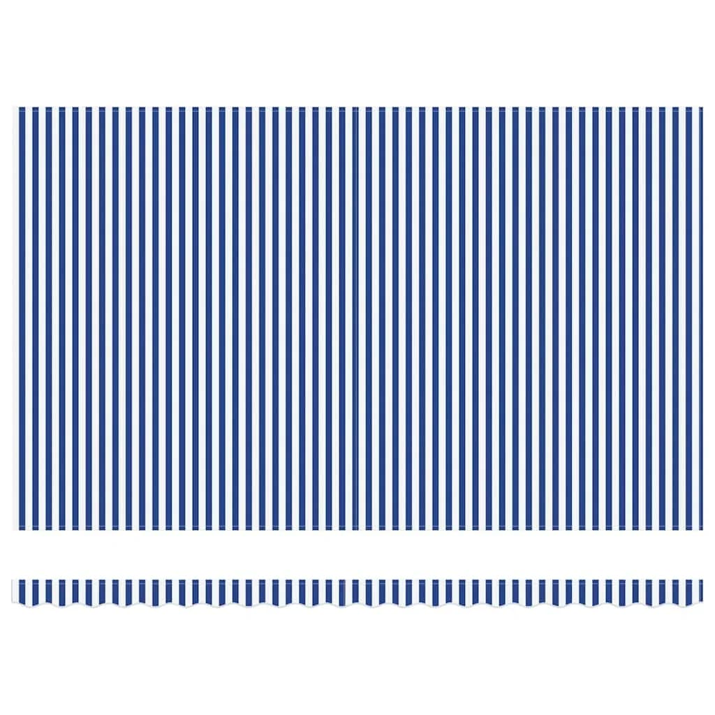 Vlečna tenda Modra in bela 450 × 300 cm Poliester in aluminij - slika 8