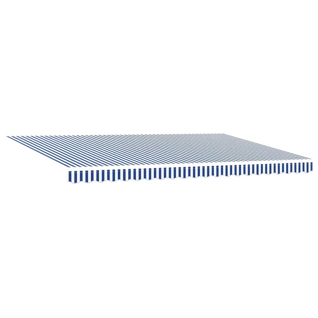 Vlečna tenda Modra in bela 450 × 300 cm Poliester in aluminij - slika 5