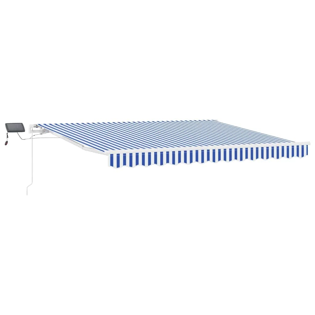 Vlečna tenda Modra in bela 350 x 250 cm Poliester in aluminij - slika 2
