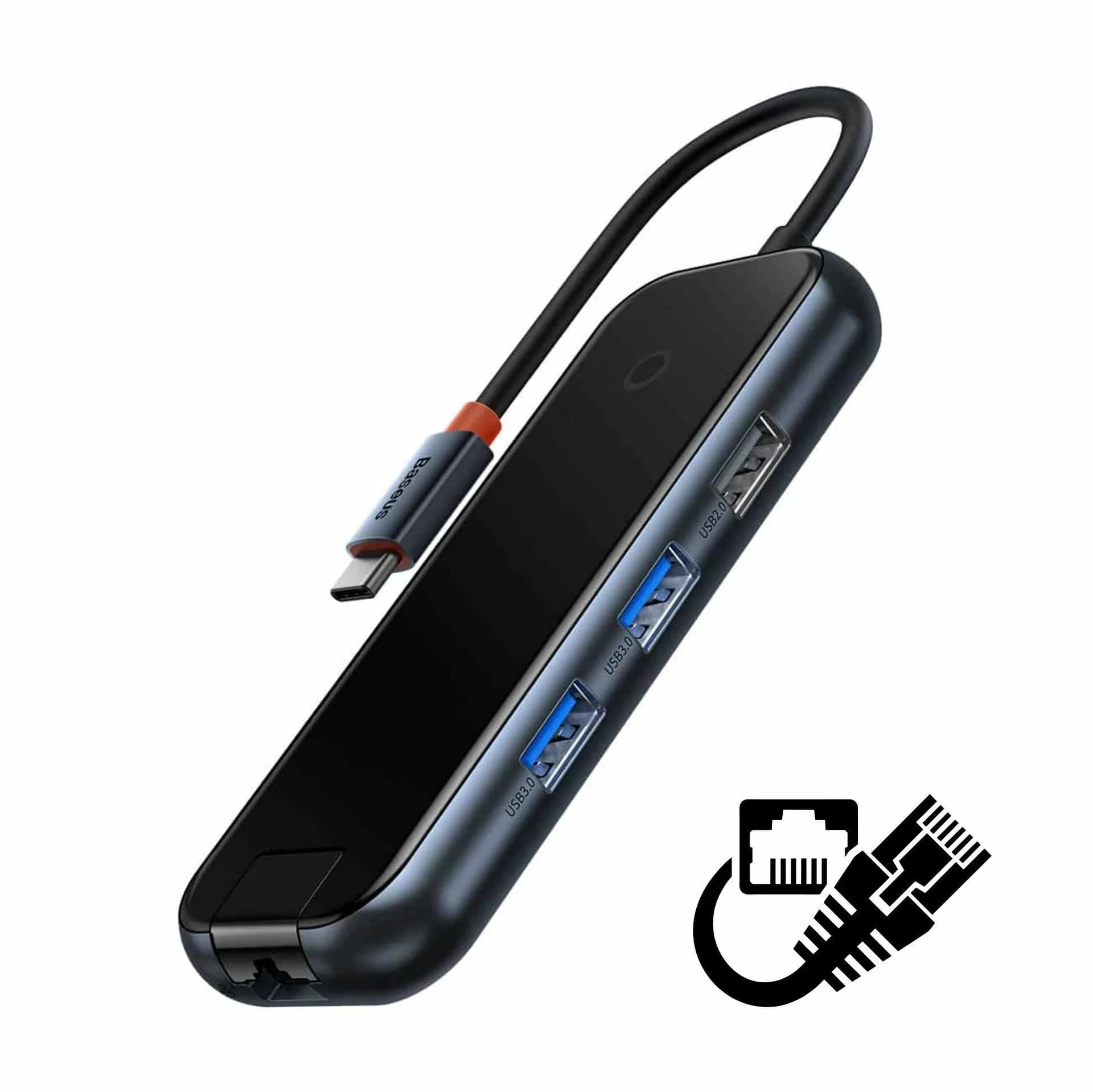 Baseus priklopna postaja USB 3.0 TipC 5v1 črna WKJZ010113 - slika 1