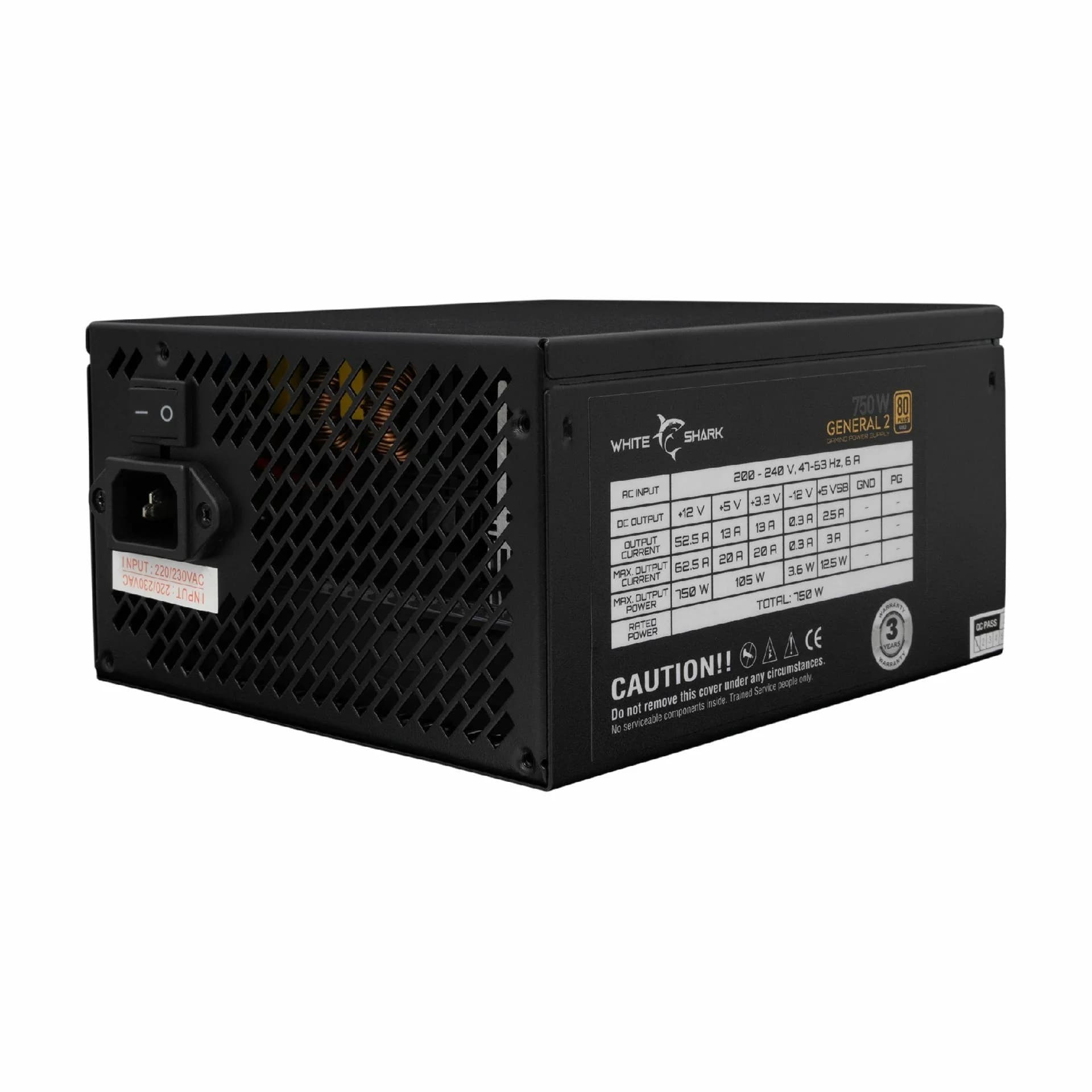 WHITE SHARK napajalnik ATX 750W modularni GOLD GPSU-750W GENERAL-2 - slika 1