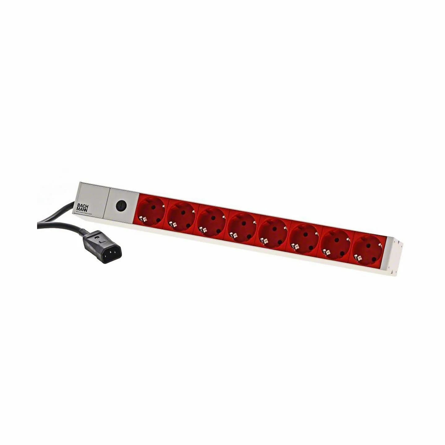 Bachmann razdelilec rack 8x250V ALU UPS C14 2m siv/rdeč 333.410 - slika 1