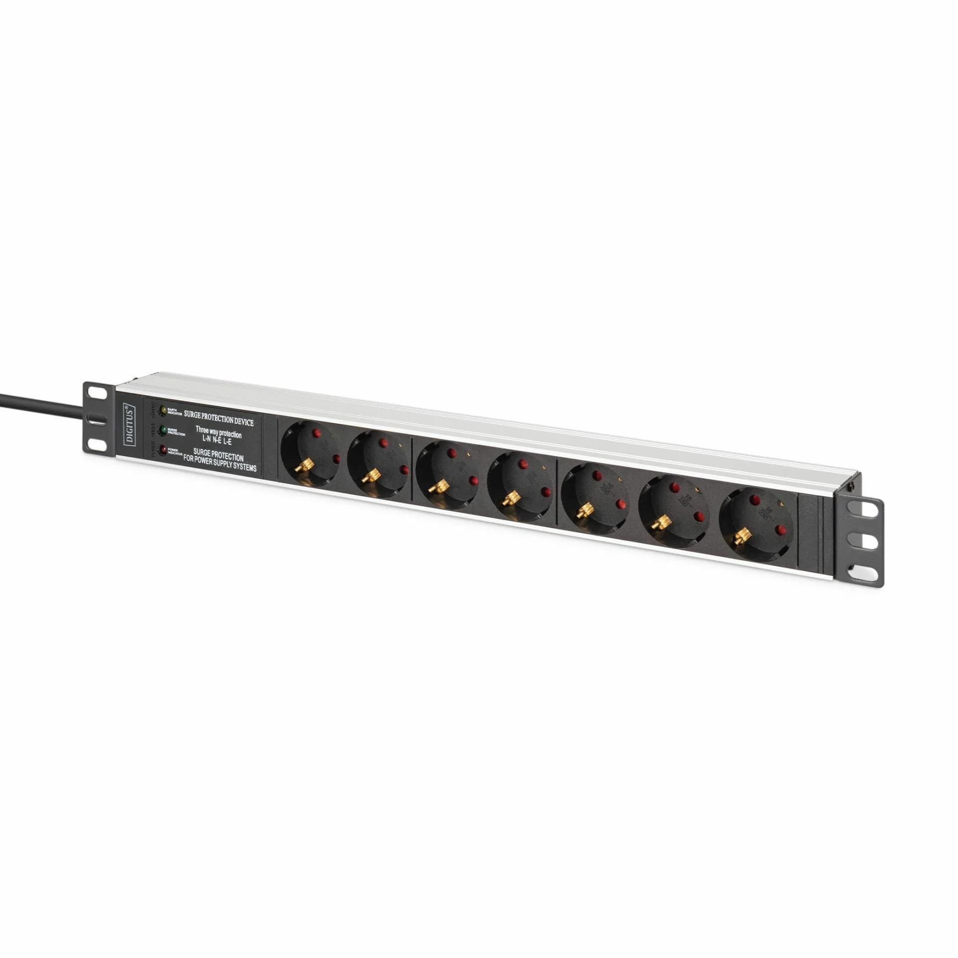Digitus Digitus razdelilec rack 7x250V ALU prenapetostna zaščita filter DN-95441 Razdelilci 220V