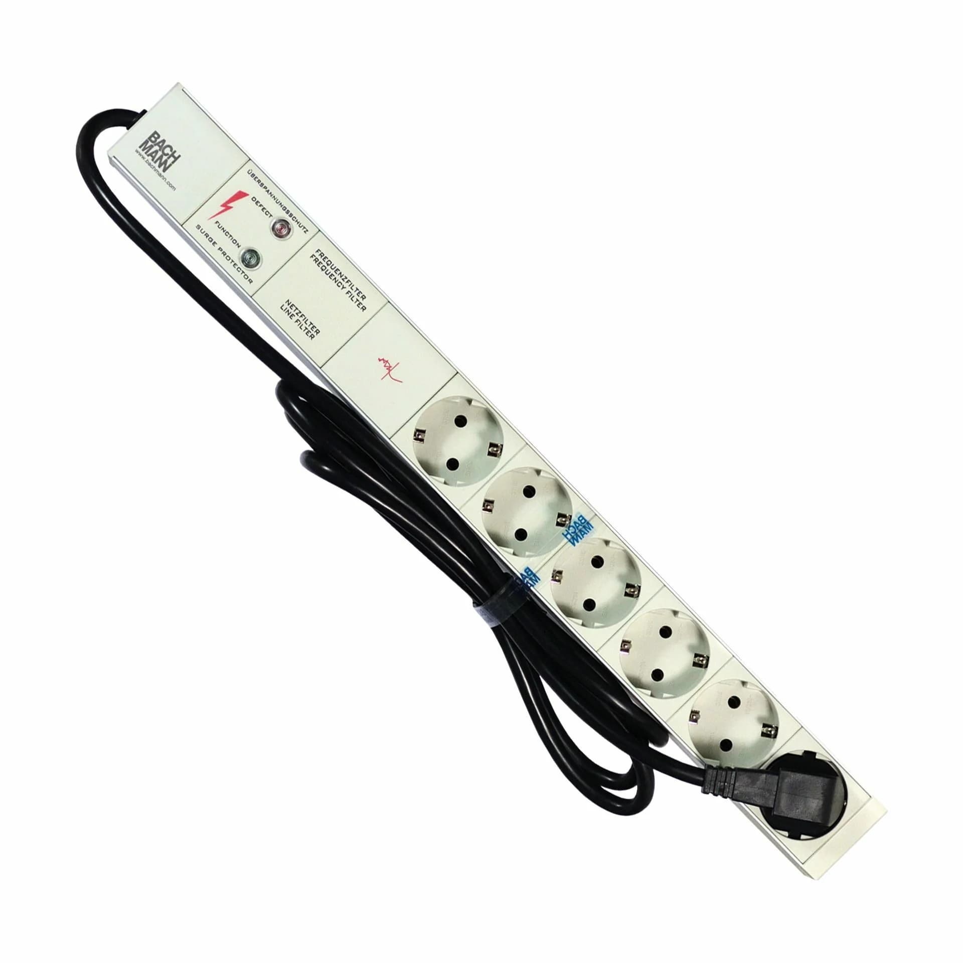 Bachmann razdelilec rack 6x250V ALU siv prenapetostna zaščita + filter 333.402 - slika 1