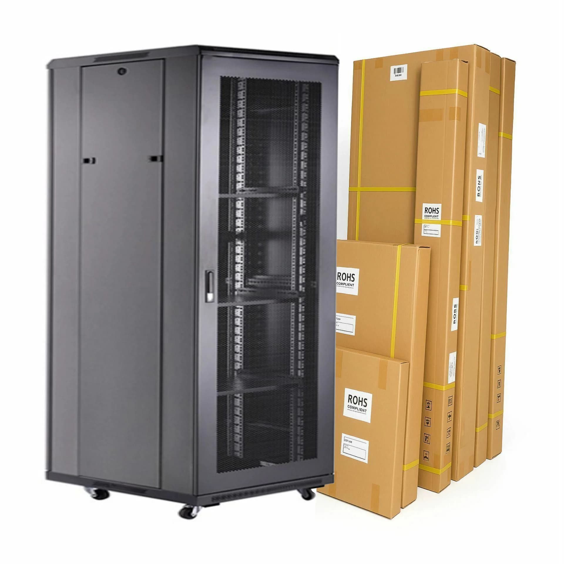 DATECH kabinet 42U 2055 800x1000 črn perf. vrata sp./zd.+polica DT3.8042.9001 - slika 1