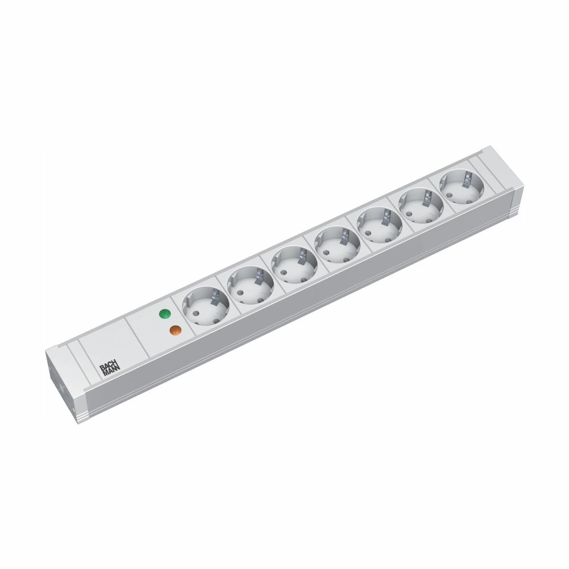 Bachmann razdelilec rack 7x250V PVC siv prenapetostna zaščita 2m 333.604 - slika 1