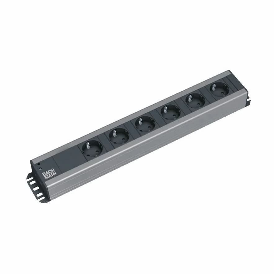 Bachmann razdelilec rack 6x250V PVC 90° 2m črno/siv 300.000 - slika 1