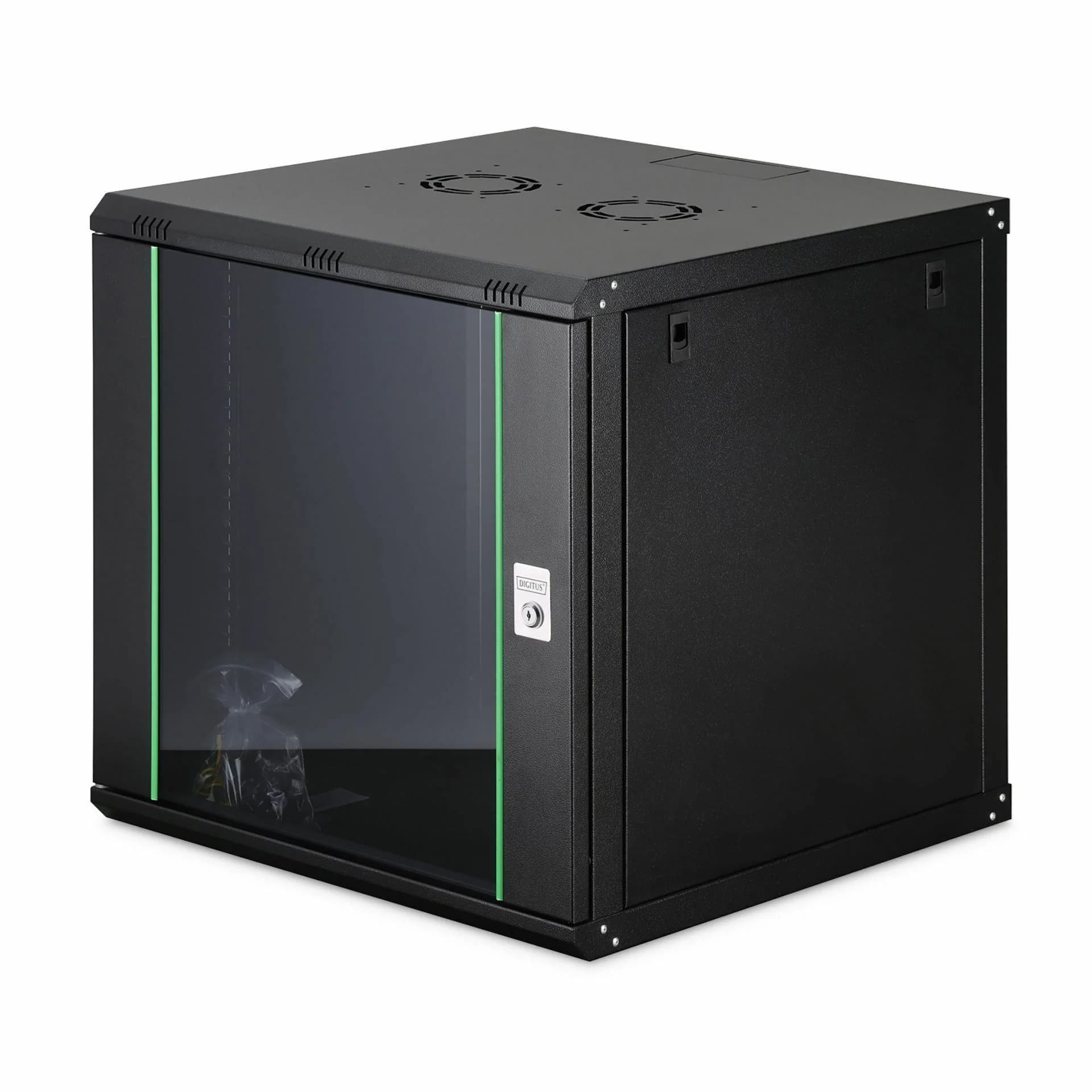 Digitus zidni kabinet 12U 638 600x600 črn sestavljen DN-19 12U-6/6-EC-SW - slika 1