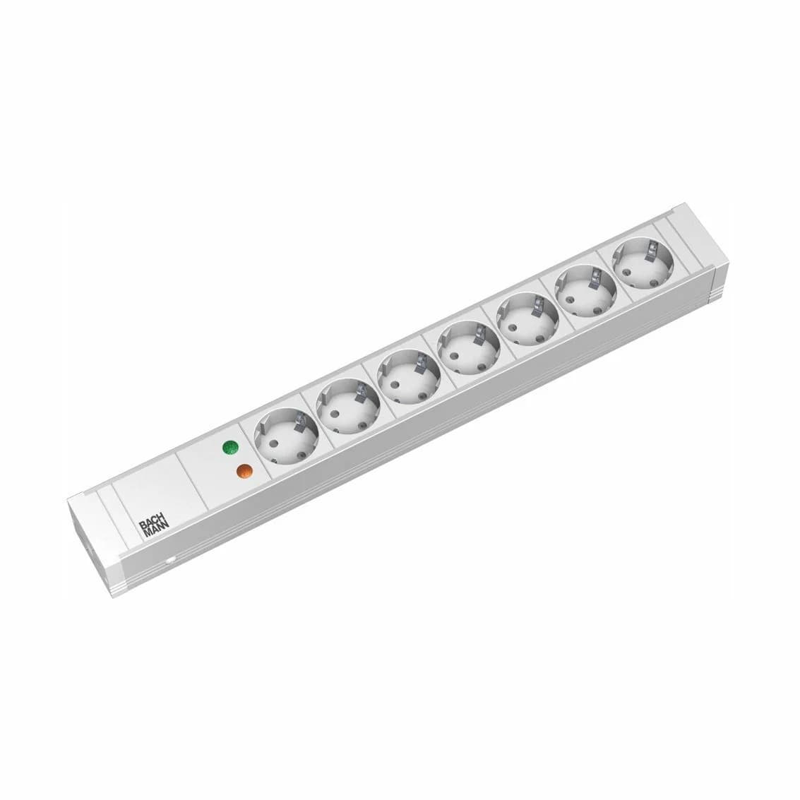 Bachmann razdelilec rack 7x250V ALU siv prenapetostna zaščita 2m 333.004 - slika 1