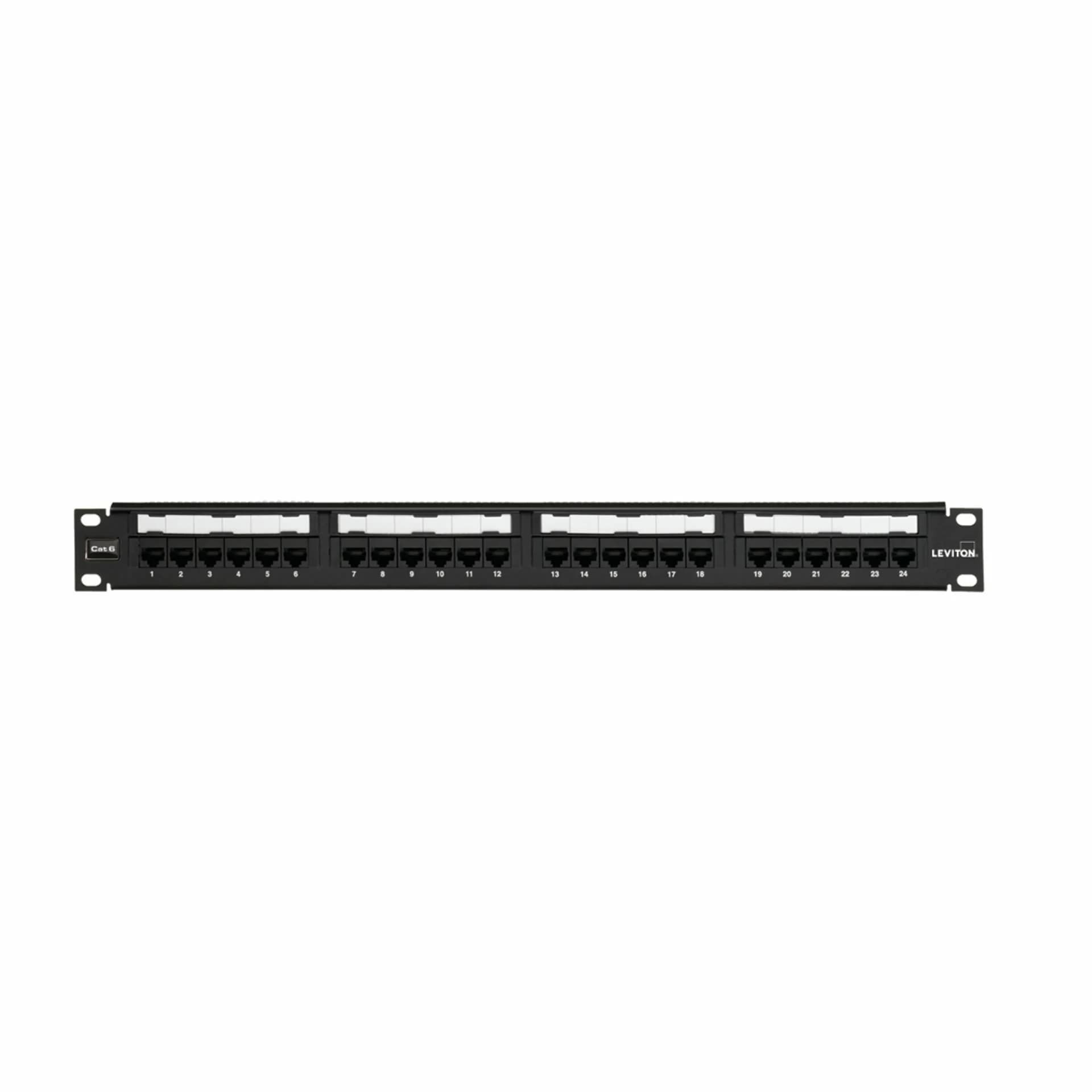 Leviton panel CAT.6+ UTP 24-port flat + nosilec kablov 69586-B24 - slika 1