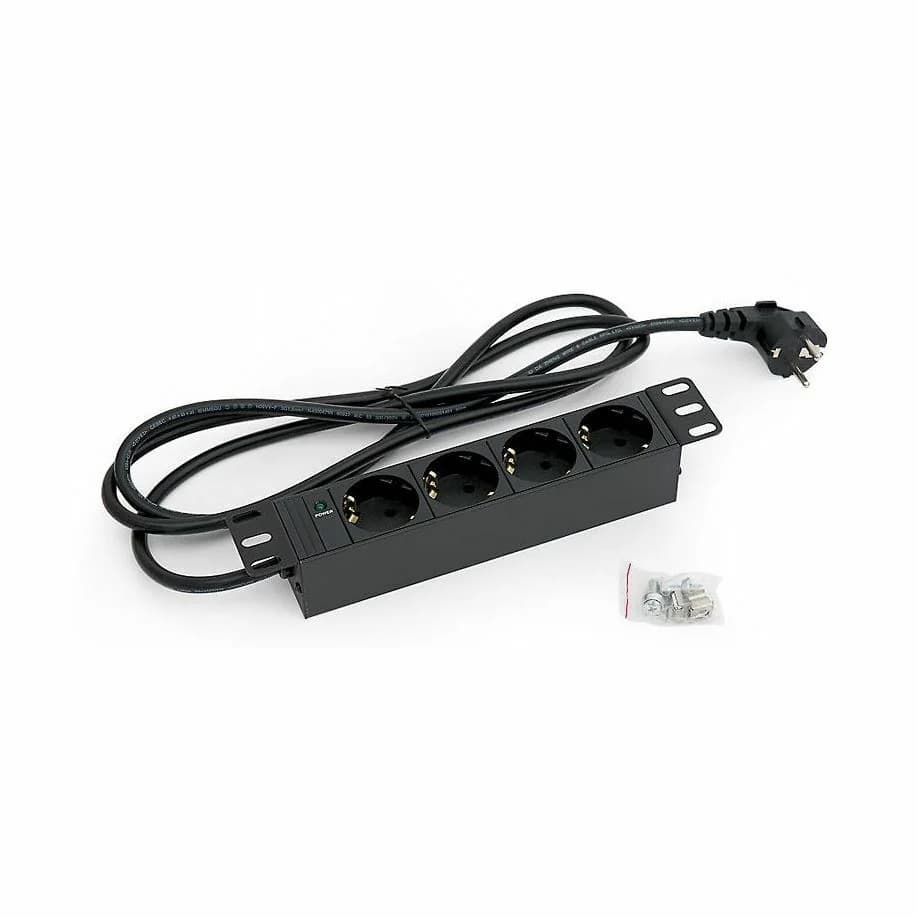 Triton razdelilec 250mm rack 4x230V ALU črn - slika 1